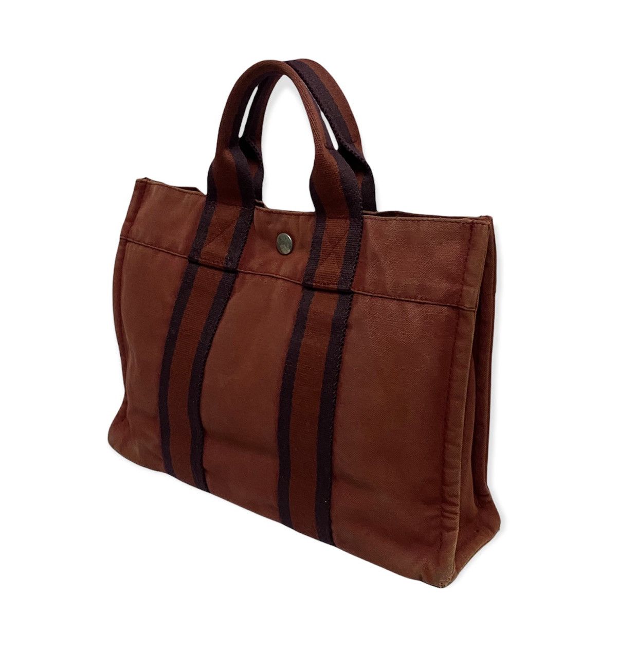 Hermes × Vintage Vintage 90s Hermes Fourre Tout Mm Tote Bag Red Size ONE SIZE - 4 Thumbnail