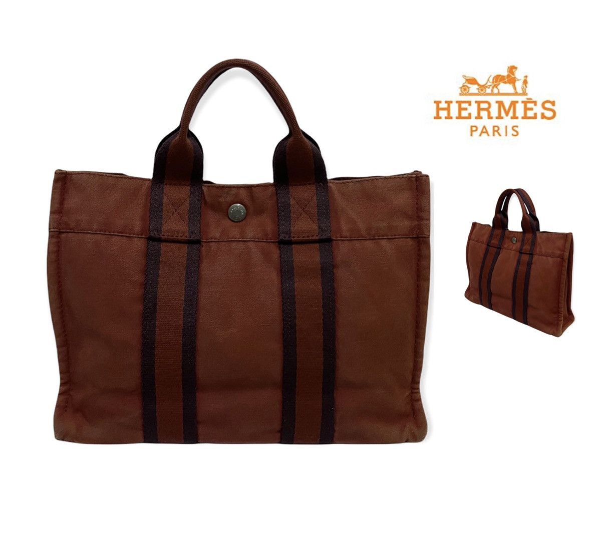 Hermes × Vintage Vintage 90s Hermes Fourre Tout Mm Tote Bag Red Size ONE SIZE - 1 Thumbnail