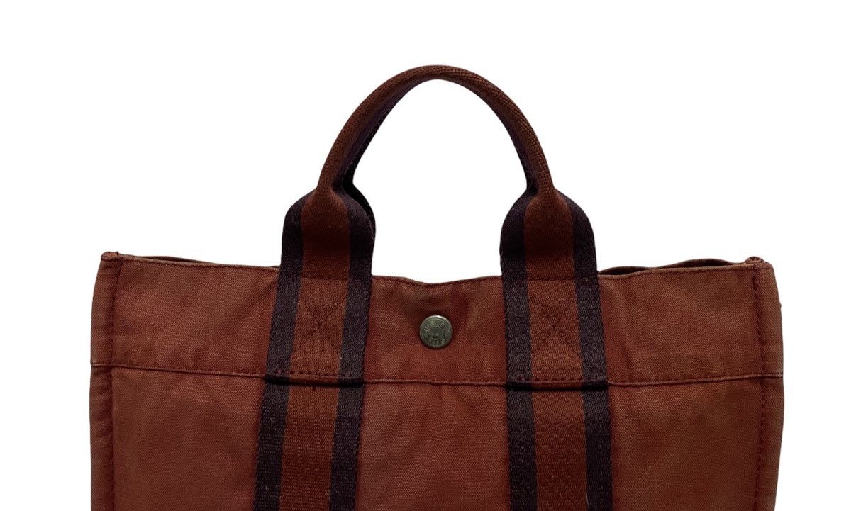 Hermes × Vintage Vintage 90s Hermes Fourre Tout Mm Tote Bag Red Size ONE SIZE - 22 Thumbnail