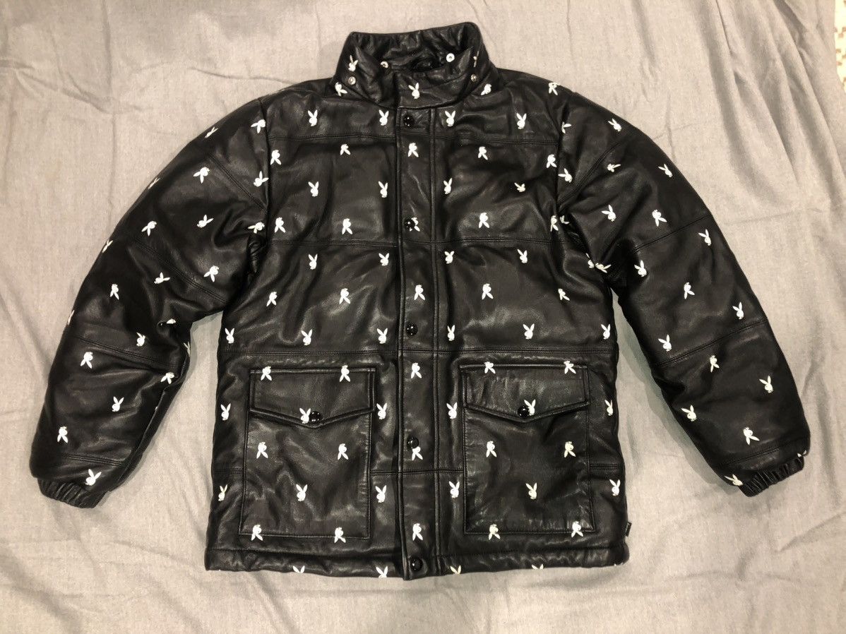 Supreme Leather Down Jacket | Grailed
