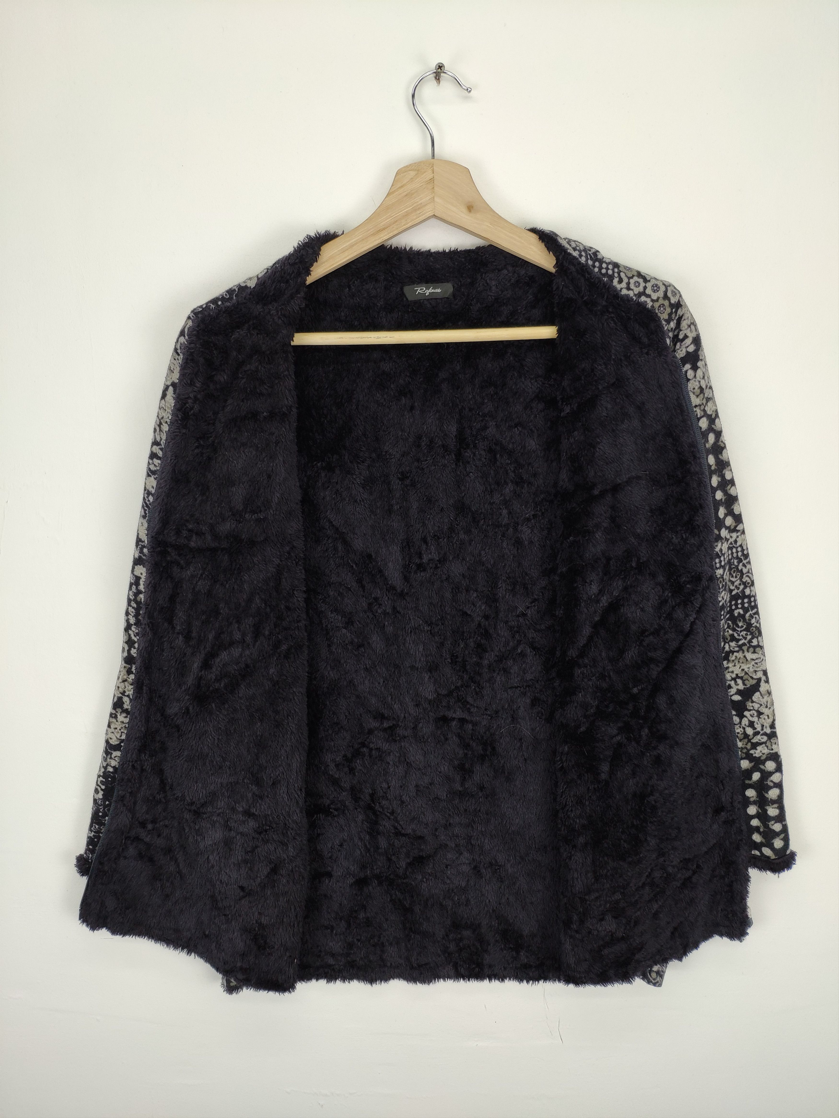 Japanese Brand × Vintage Vintage Cardigan Japan Motif Sashiko Style Lining Fleece Size M / US 6-8 / IT 42-44 - 10 Thumbnail