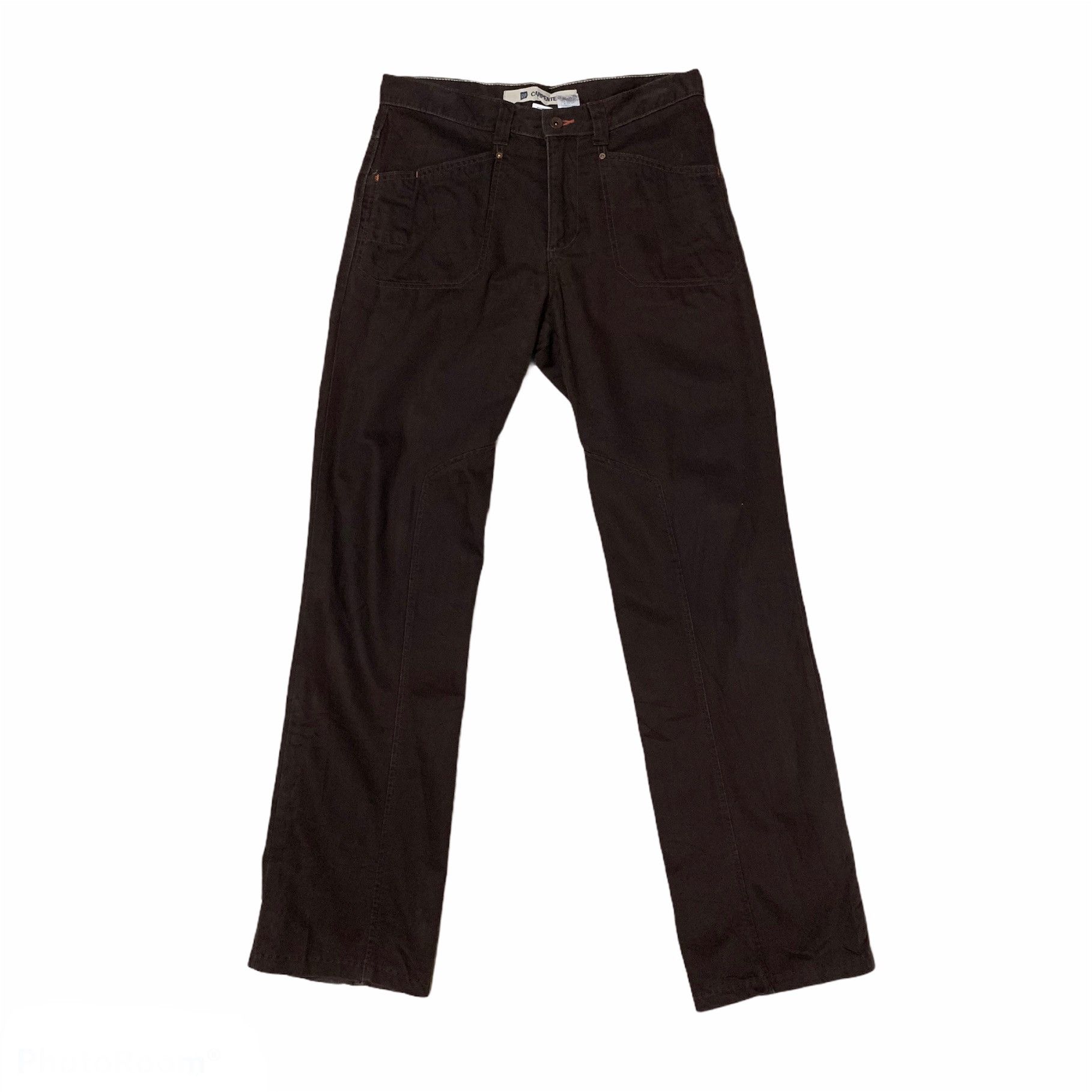 image of Archival Clothing x Workers Steals Japanese 32X33 Carpenter Double Knee Cargo Pants in Brown, Men's