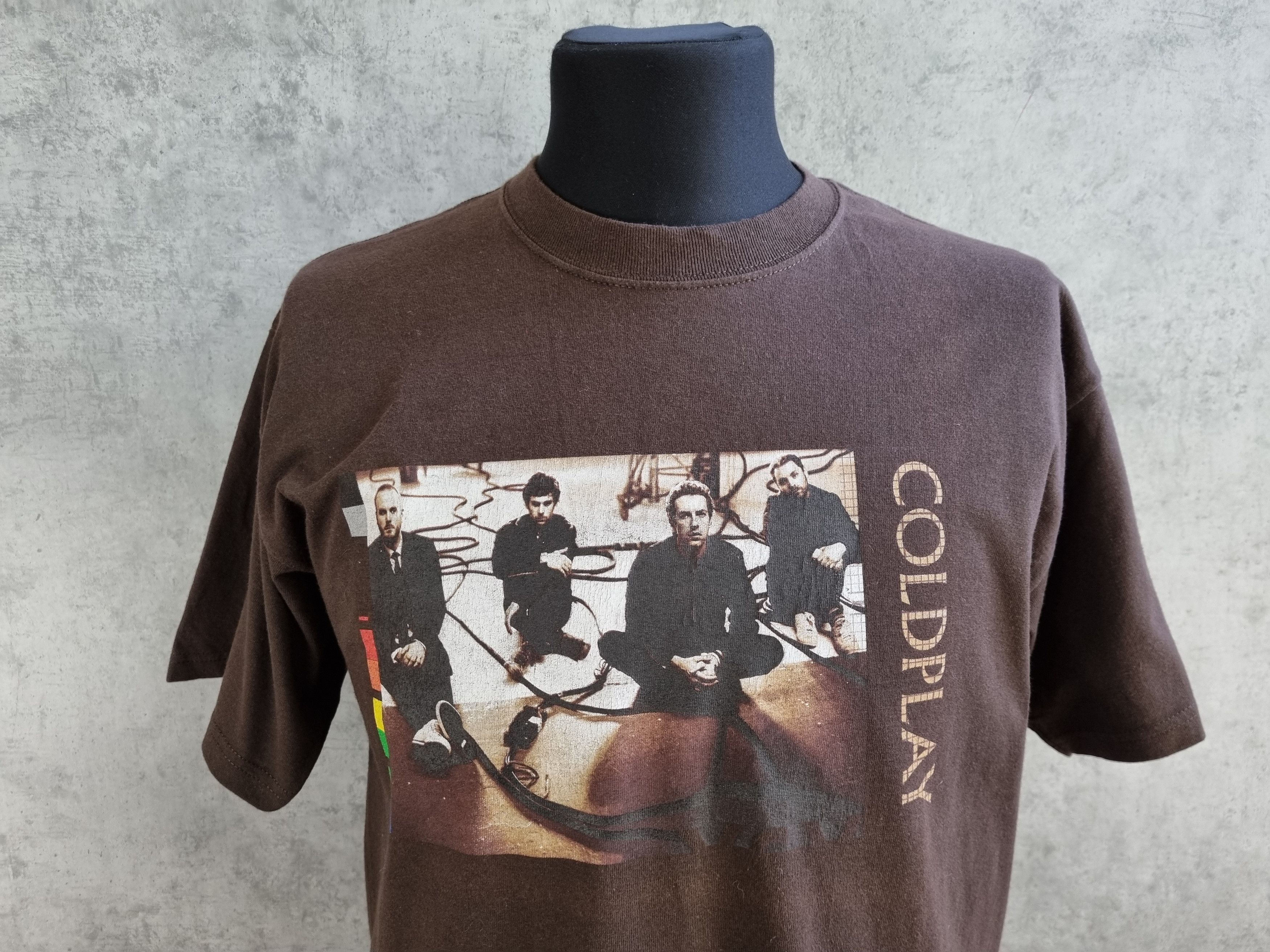 Band Tees × Vintage Single stitch Brown COLDPLAY Tee Shirt 2005 Tour Brown Size US L / EU 52-54 / 3 - 8 Thumbnail