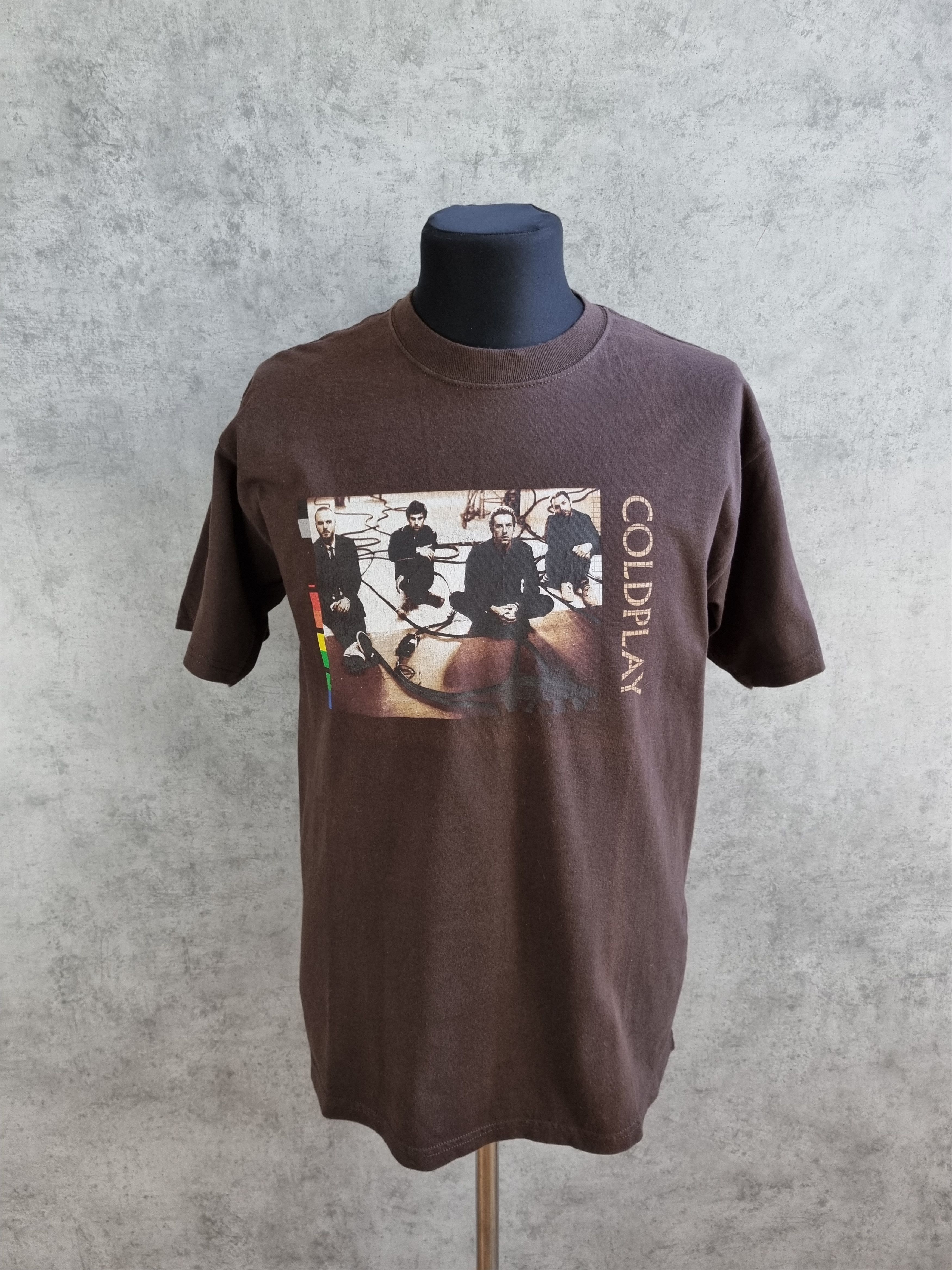 Band Tees × Vintage Single stitch Brown COLDPLAY Tee Shirt 2005 Tour Brown Size US L / EU 52-54 / 3 - 9 Thumbnail