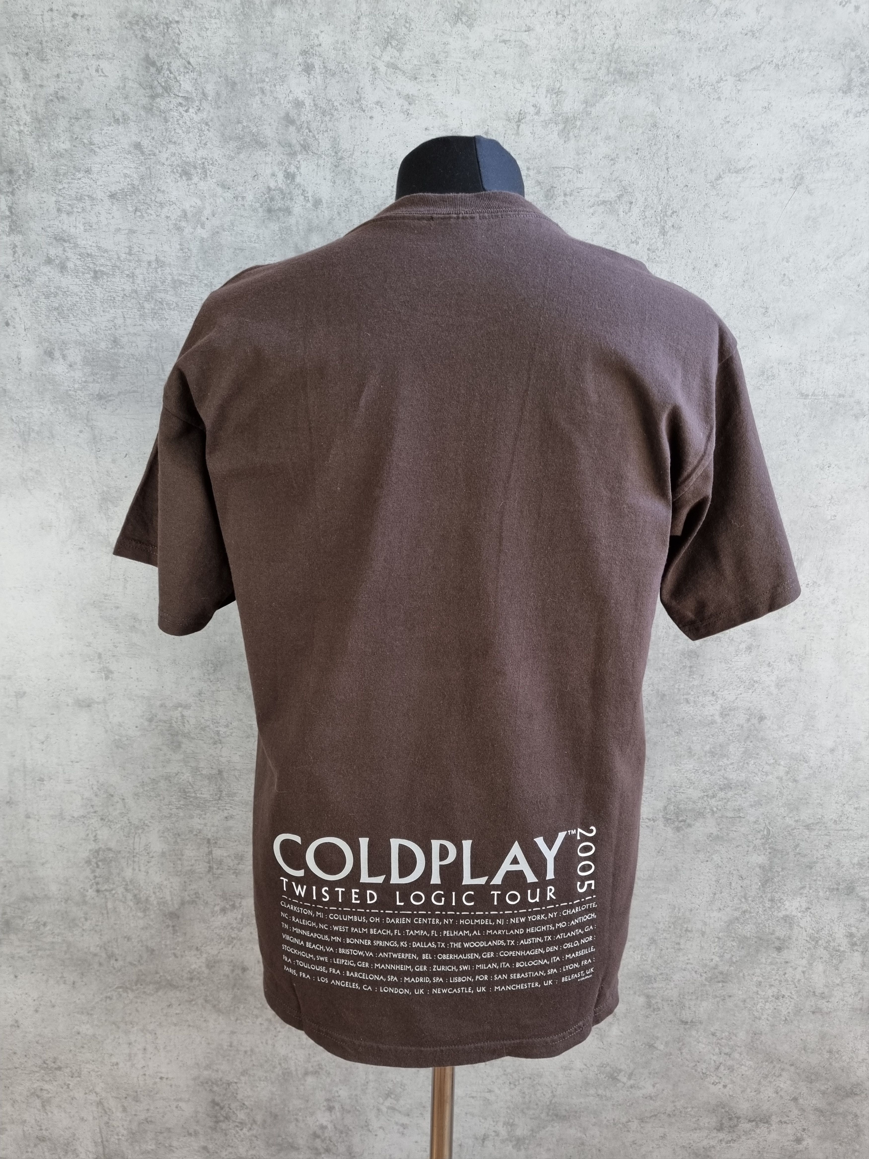 Band Tees × Vintage Single stitch Brown COLDPLAY Tee Shirt 2005 Tour Brown Size US L / EU 52-54 / 3 - 6 Thumbnail