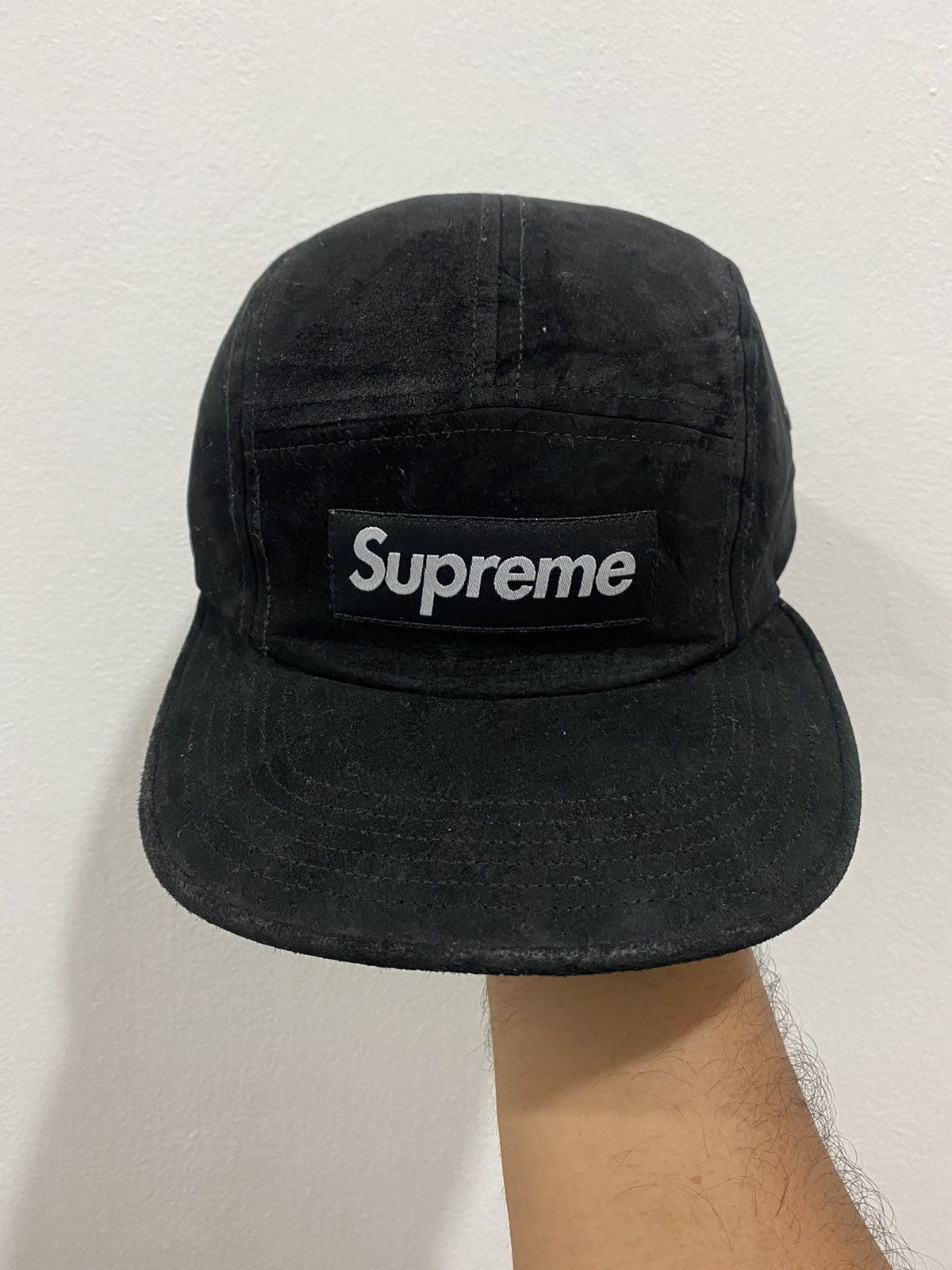 Supreme Supreme Box Logo Suede Camp Hat SS16 Made In USA | Grailed