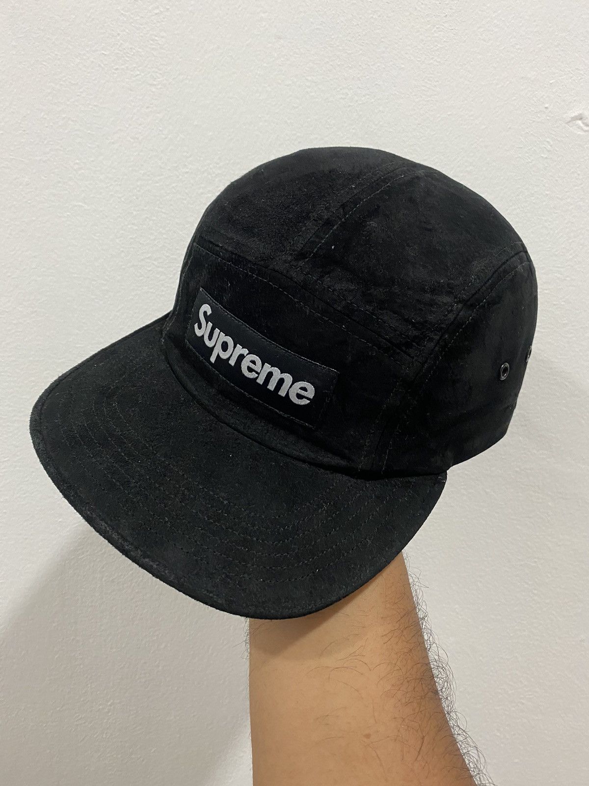 Supreme Supreme Box Logo Suede Camp Hat SS16 Made In USA Size ONE SIZE - 1 Thumbnail