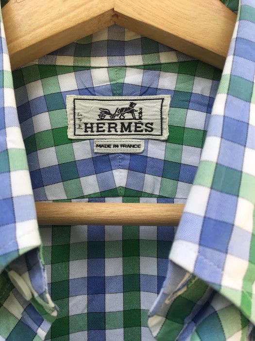 Hermes Rare Vintage 90s Hermes Checkered Button Up Shirt Size US M / EU 48-50 / 2 - 7 Thumbnail