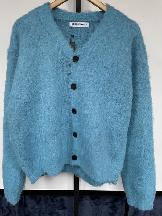 No Maintenance No Maintenance Electric Blue Shag Cardigan | Grailed