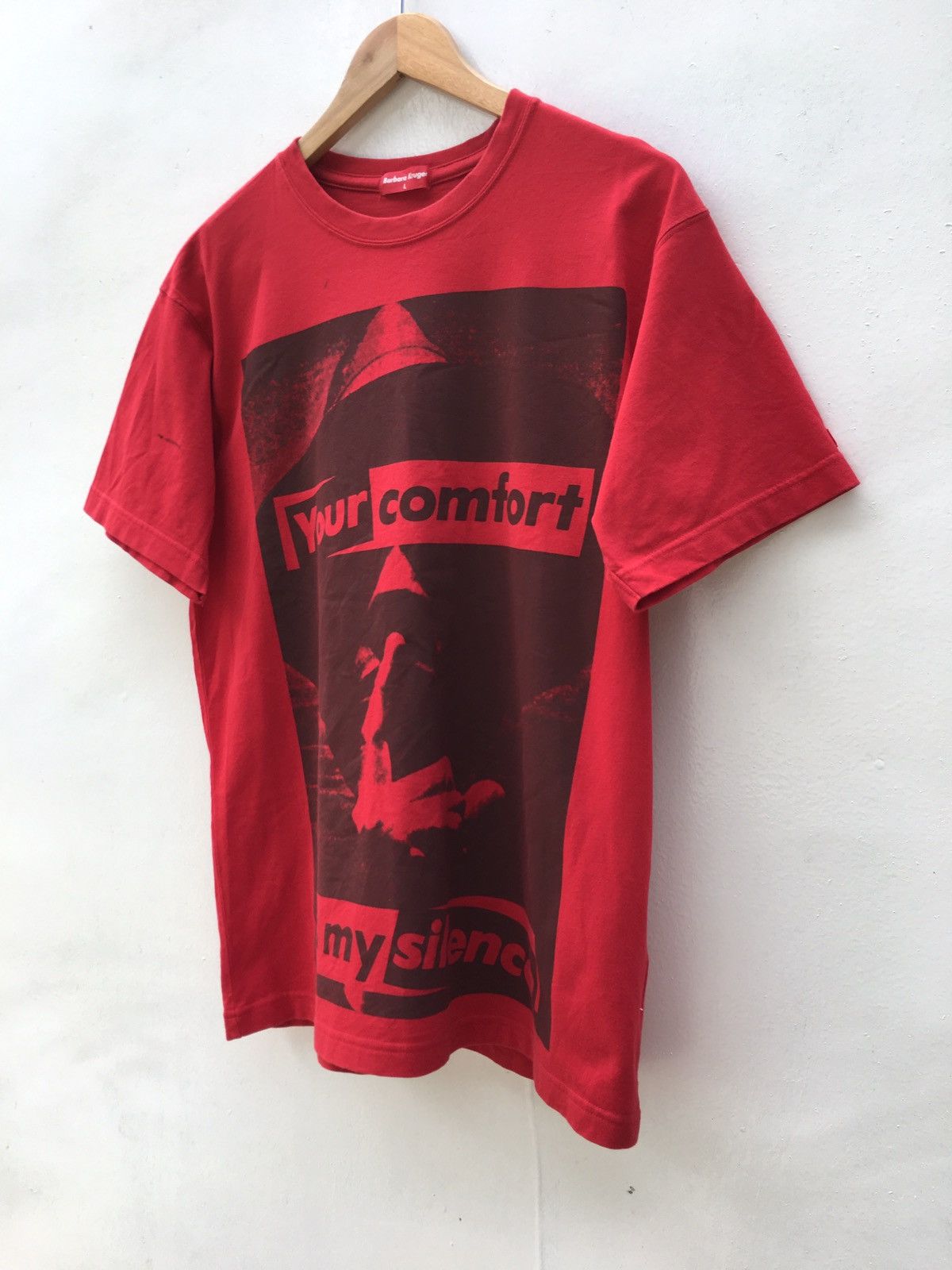 Barbara Kruger Barbara Kruger Printed Your Comfort my silence Red Tshirt Size US L / EU 52-54 / 3 - 3 Thumbnail