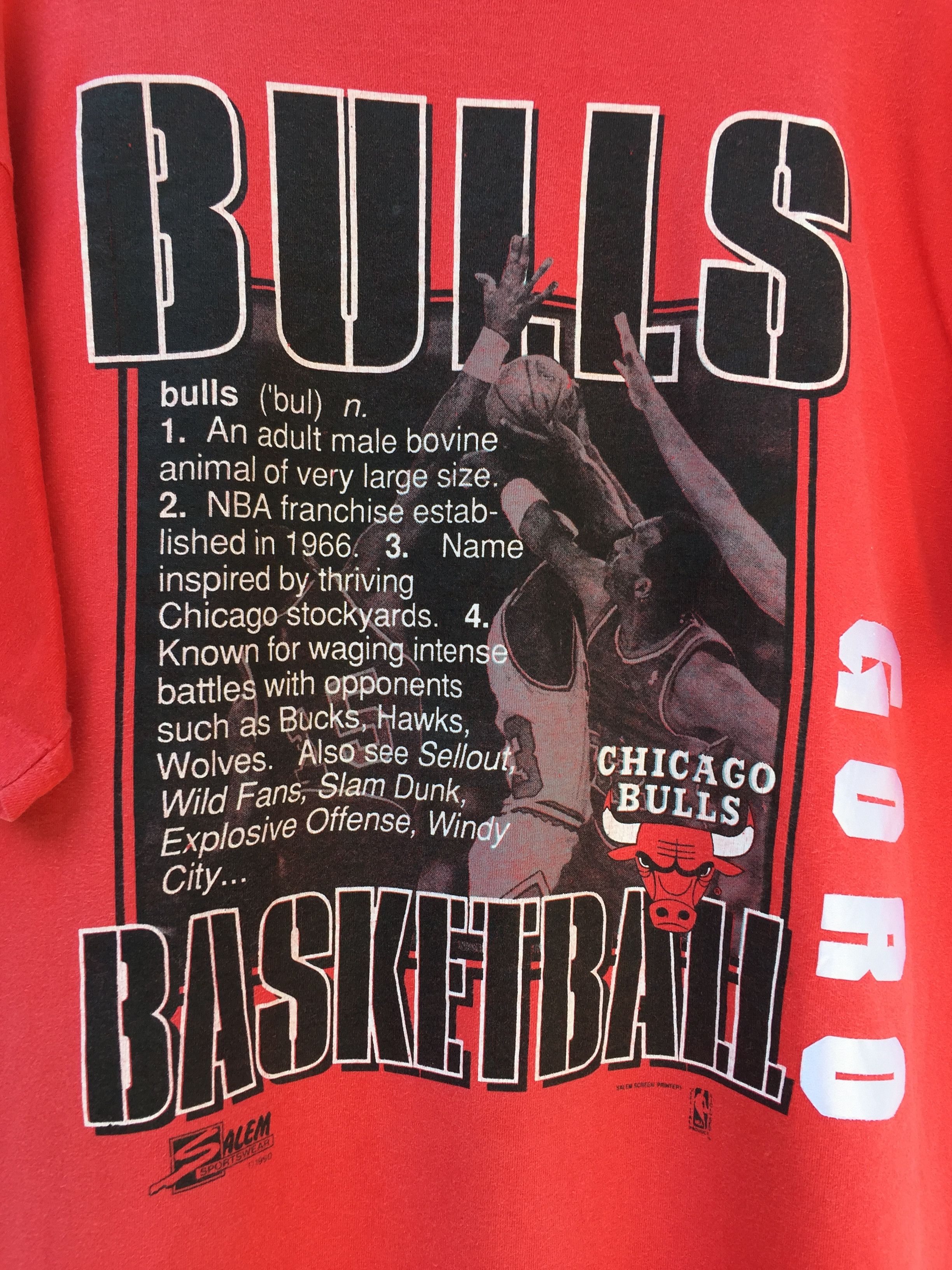 NBA Vtg 90 Chicago Bulls Basketball Nba Tee Tops Tshirt Size US L / EU 52-54 / 3 - 9 Thumbnail