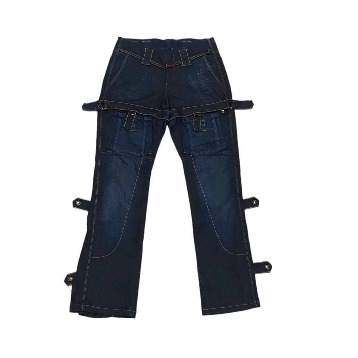 If Six Was Nine VTG 30x30 Designer Tactical Bondage Denim Pant Punk Style Size US 30 / EU 46 - 2 Thumbnail