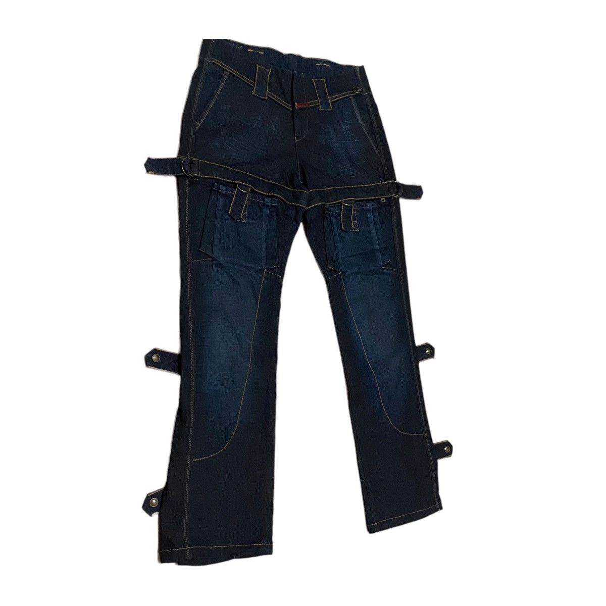 If Six Was Nine VTG 30x30 Designer Tactical Bondage Denim Pant Punk Style Size US 30 / EU 46 - 3 Thumbnail