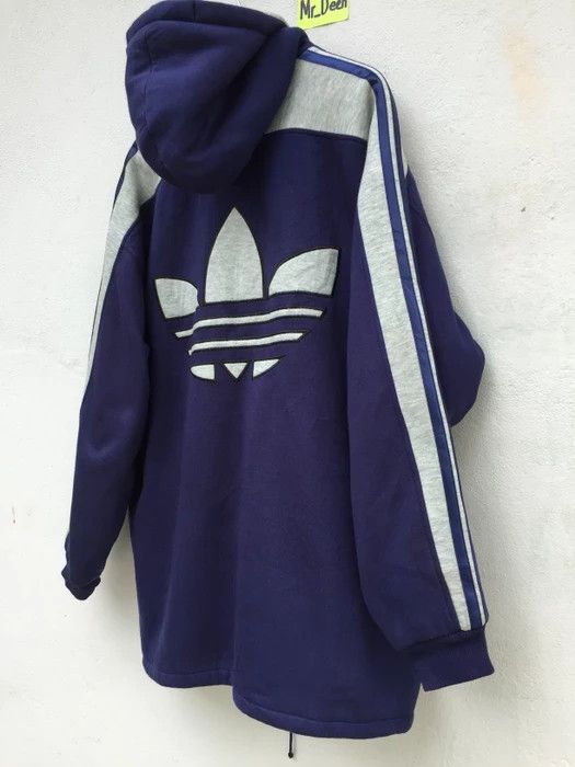 Adidas VINTAGE Adidas 3 Stripes Oversize Hoodie Size US XL / EU 56 / 4 - 10 Thumbnail
