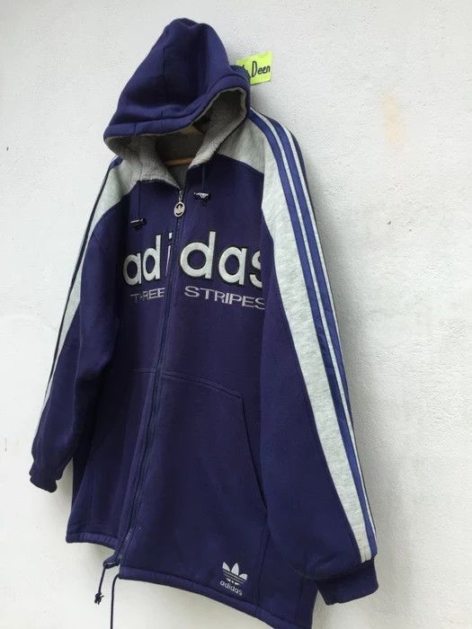 Adidas VINTAGE Adidas 3 Stripes Oversize Hoodie Size US XL / EU 56 / 4 - 3 Thumbnail