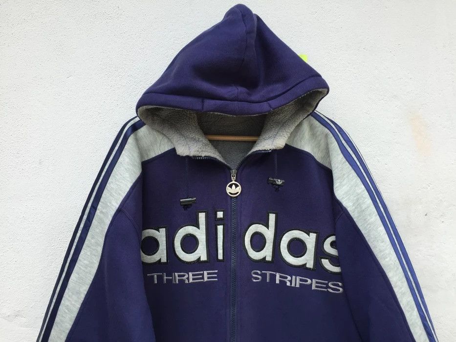 Adidas VINTAGE Adidas 3 Stripes Oversize Hoodie Size US XL / EU 56 / 4 - 5 Thumbnail