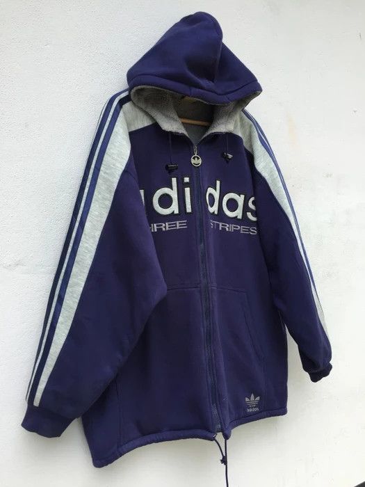 Adidas VINTAGE Adidas 3 Stripes Oversize Hoodie Size US XL / EU 56 / 4 - 2 Thumbnail
