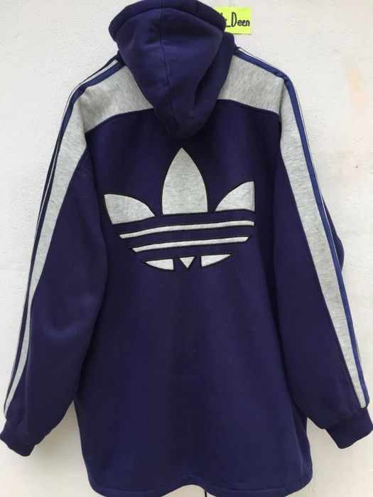 Adidas VINTAGE Adidas 3 Stripes Oversize Hoodie Size US XL / EU 56 / 4 - 11 Thumbnail