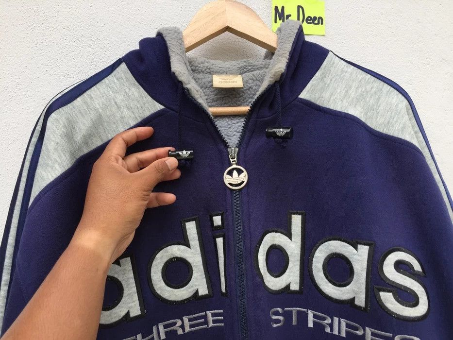 Adidas VINTAGE Adidas 3 Stripes Oversize Hoodie Size US XL / EU 56 / 4 - 14 Thumbnail