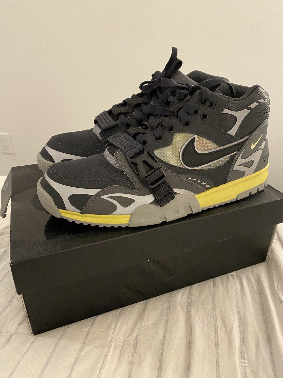 image of Nike Air Trainer 1 Sp Dark Smoke Grey Size 13 Shoes in Dksmokegrey/Black/Irongrey, Men's