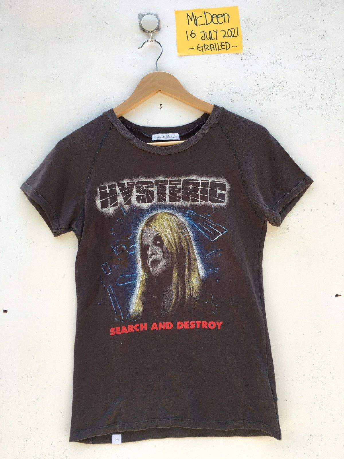 image of Vintage Hysteric Glamour Search & Destroy Tee in Grey, Women's (Size Small)