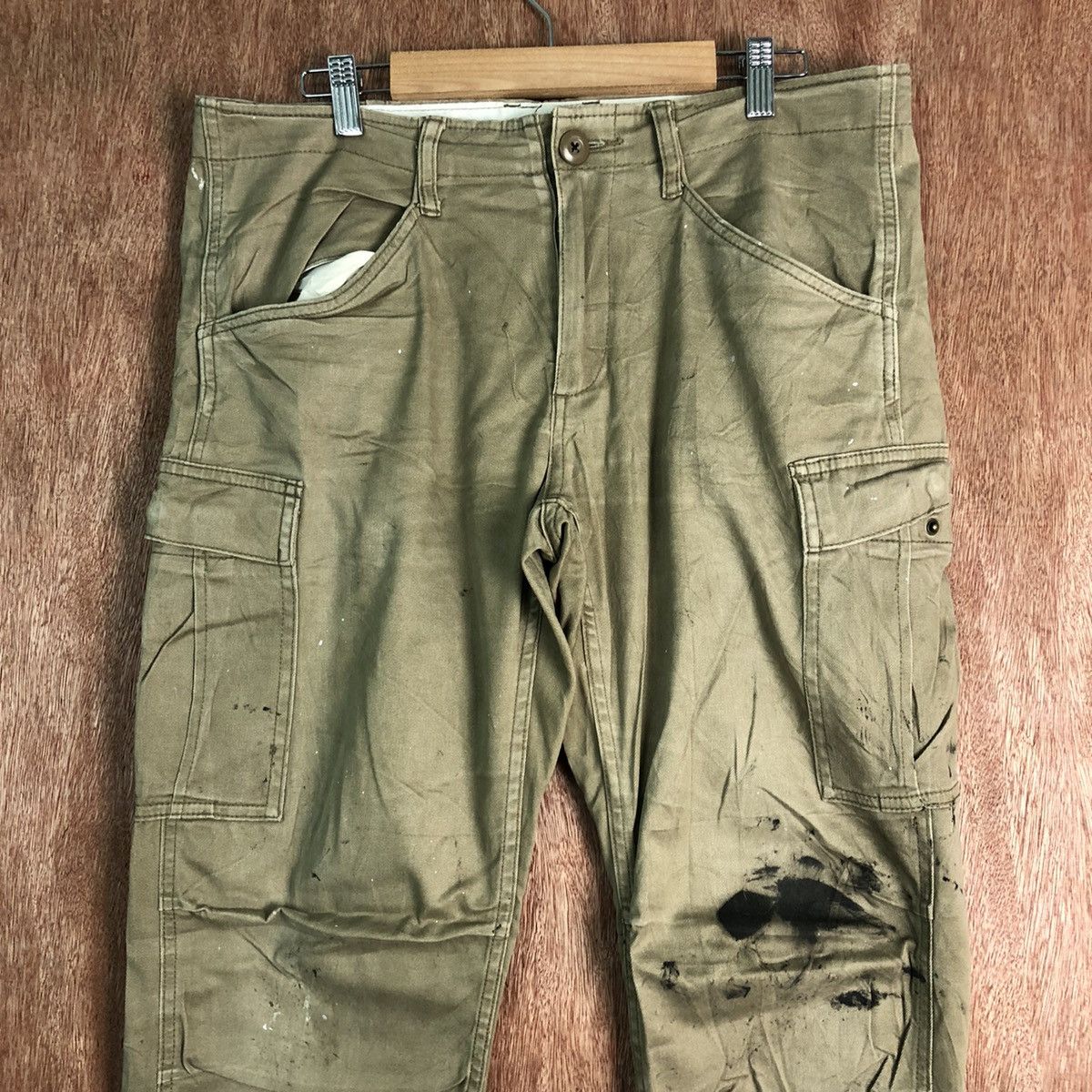 Japanese Brand DLL Back Number dirty Multipocket thrashed Cargo Pants #c120 Size US 32 / EU 48 - 2 Thumbnail