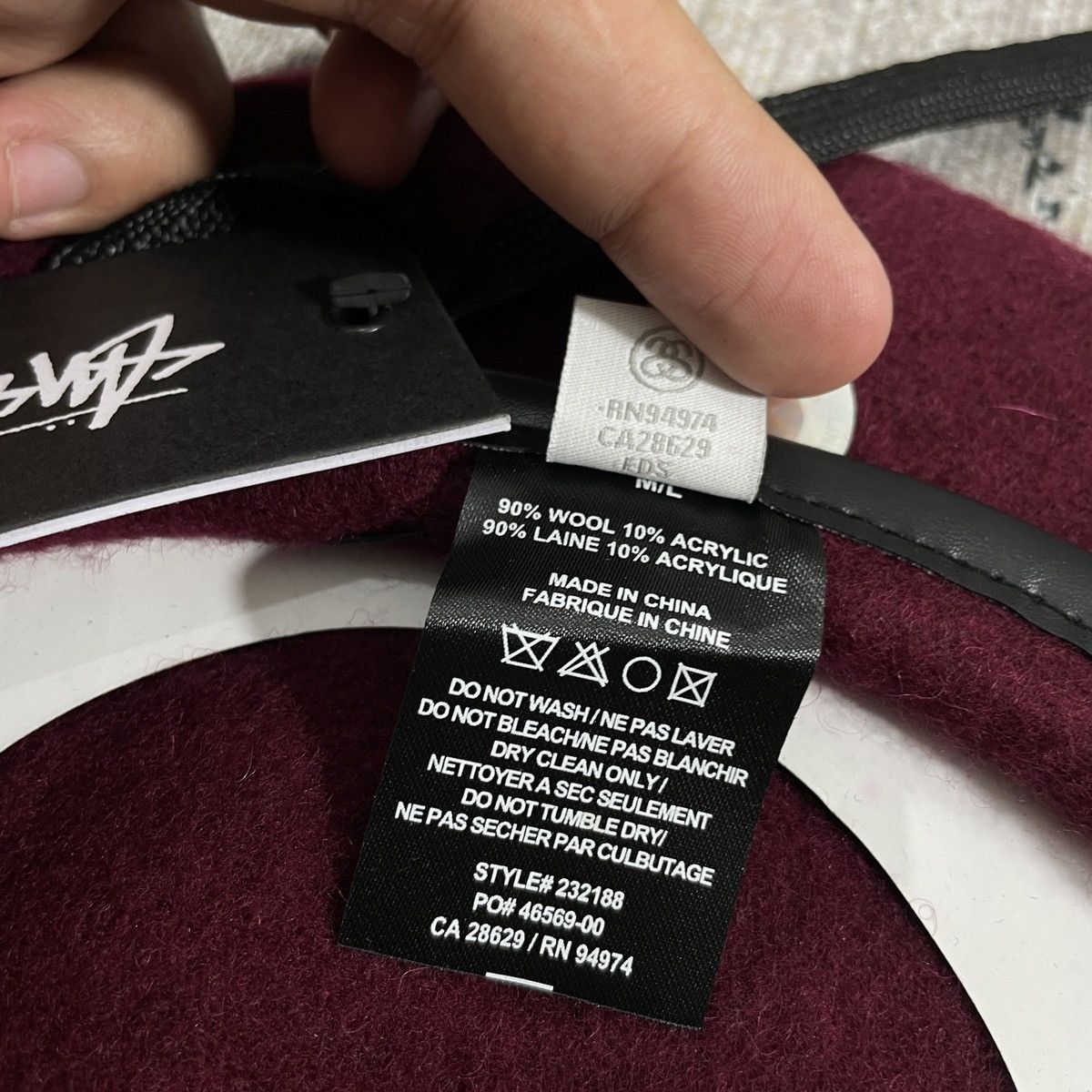 Other STUSSY BERET MILITARY // BURGUNDY Size ONE SIZE - 6 Thumbnail