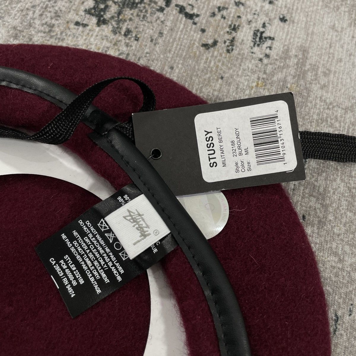 Other STUSSY BERET MILITARY // BURGUNDY Size ONE SIZE - 5 Thumbnail