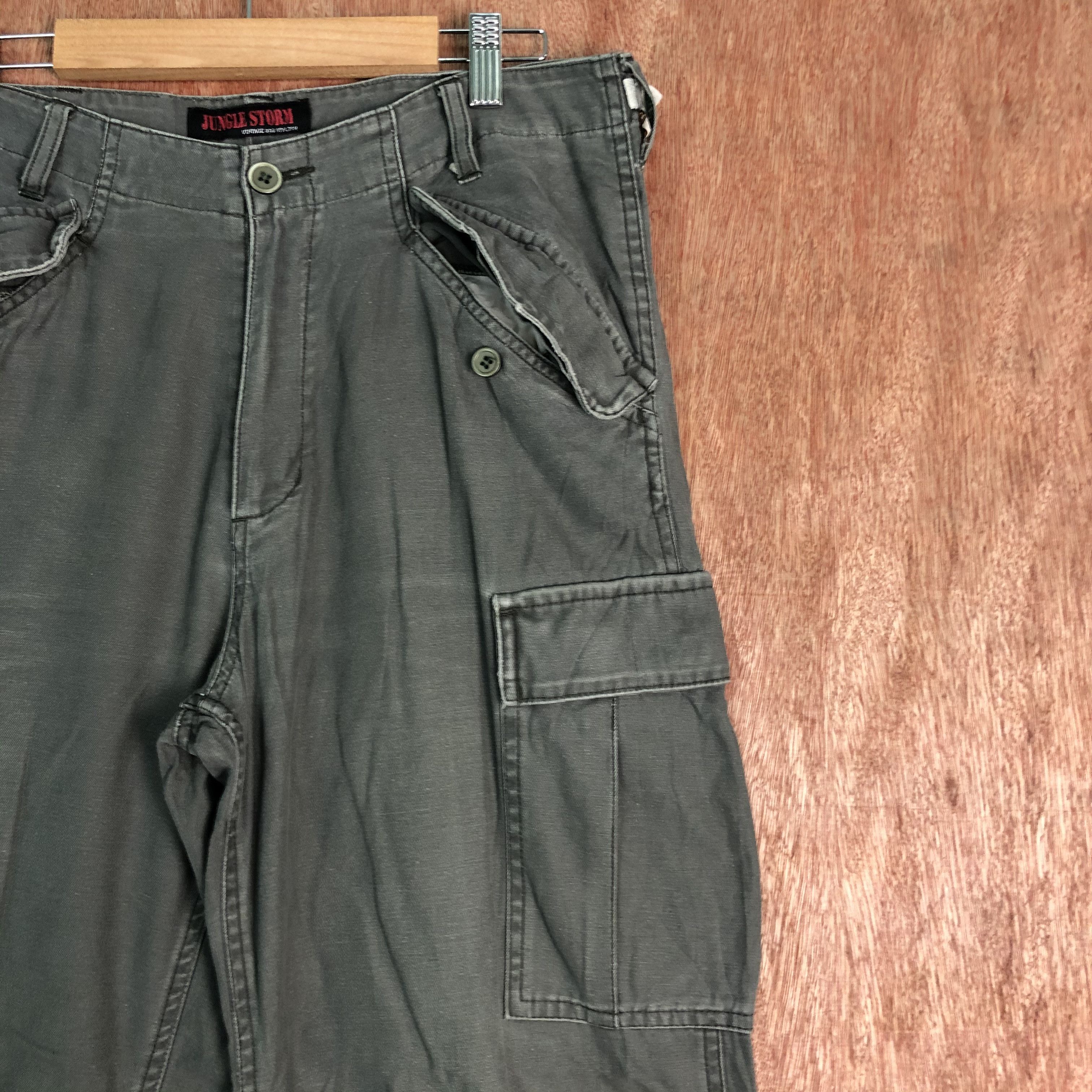 Japanese Brand DLL Jungle Storm Grey Multipocket Tactical Cargo Pants #c098 Size US 31 - 5 Thumbnail