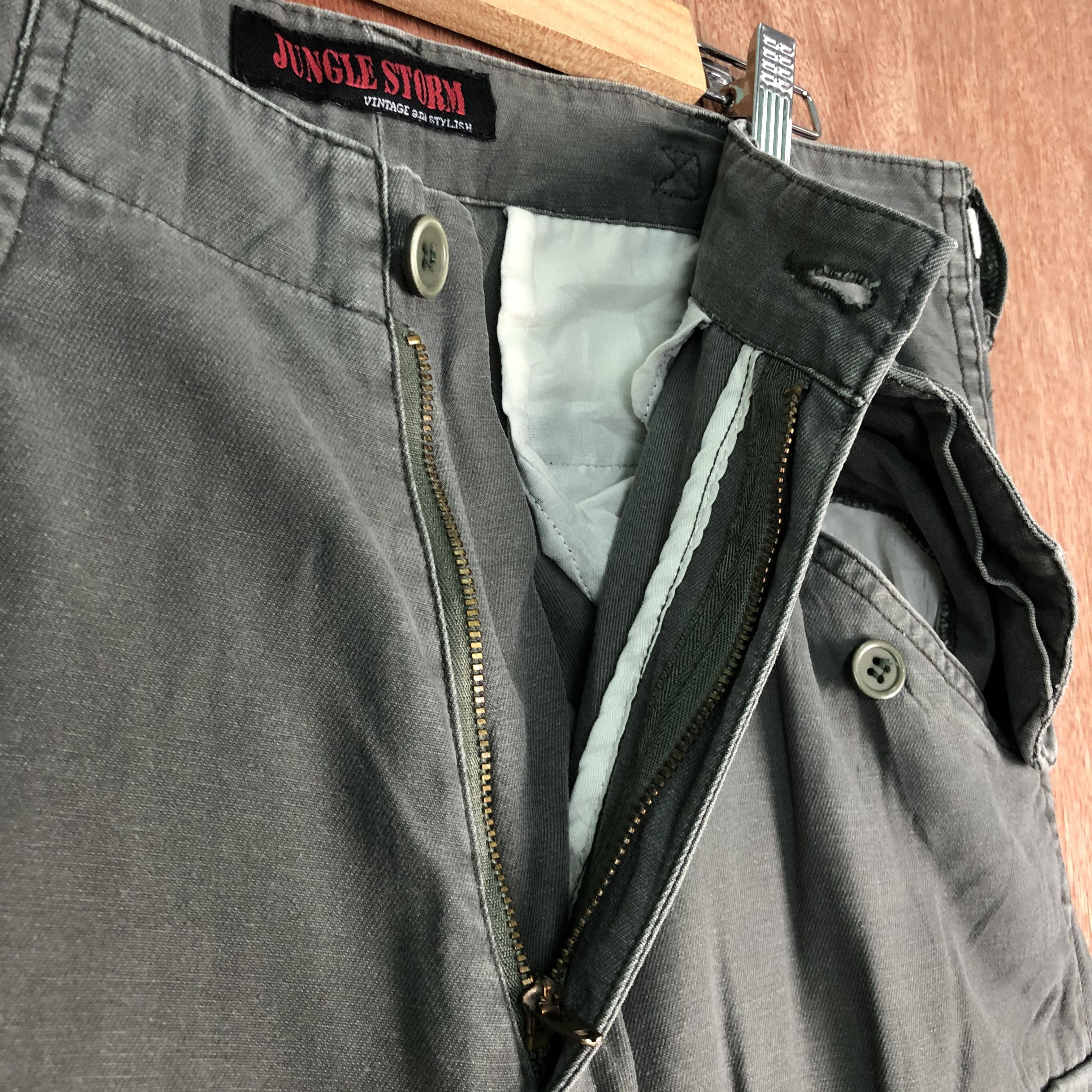 Japanese Brand DLL Jungle Storm Grey Multipocket Tactical Cargo Pants #c098 Size US 31 - 6 Thumbnail