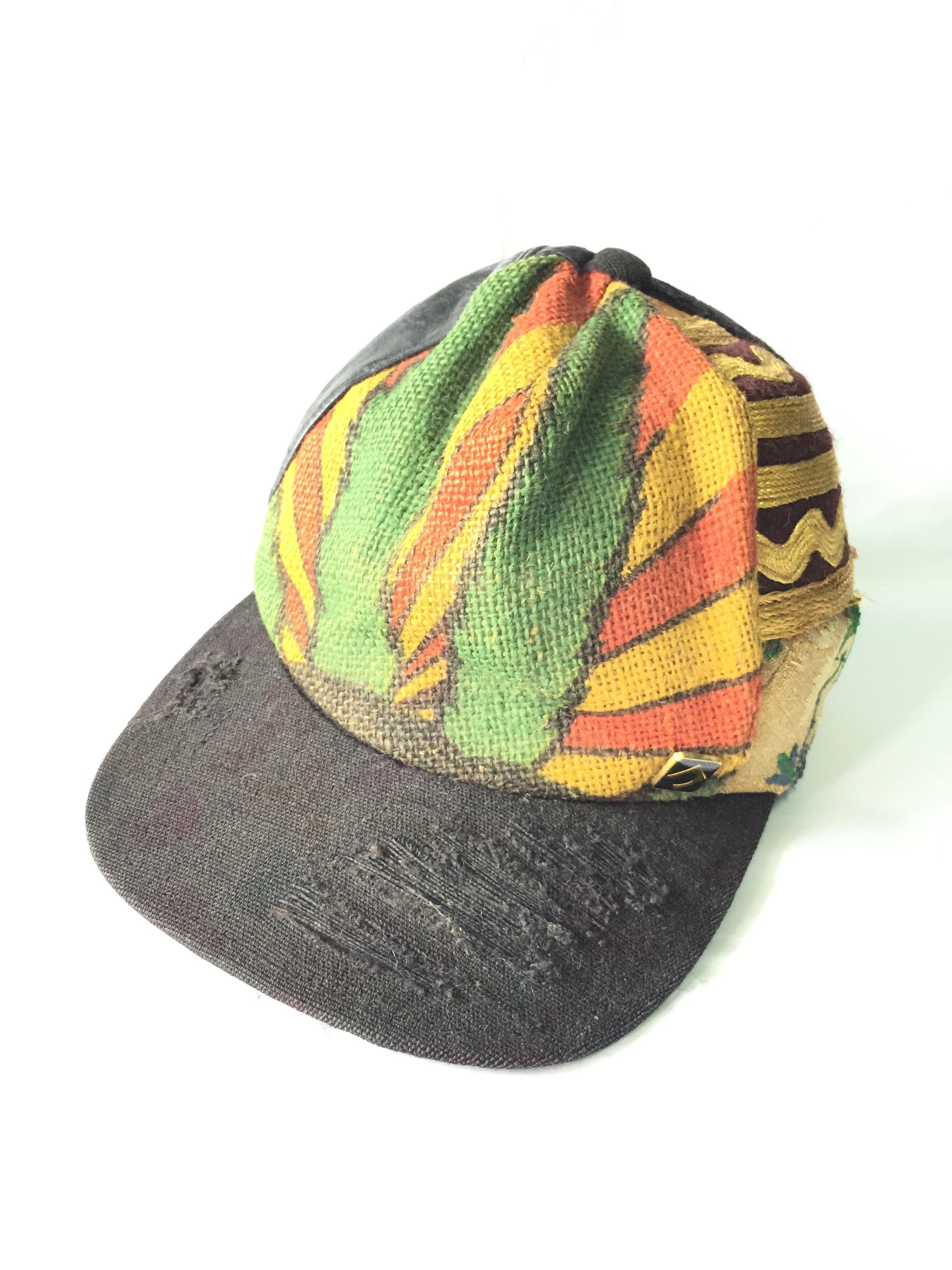 CA4LA × Japanese Brand × Vintage Vtg Ca4la rebuilt patchwork distressed cap Size ONE SIZE - 2 Thumbnail