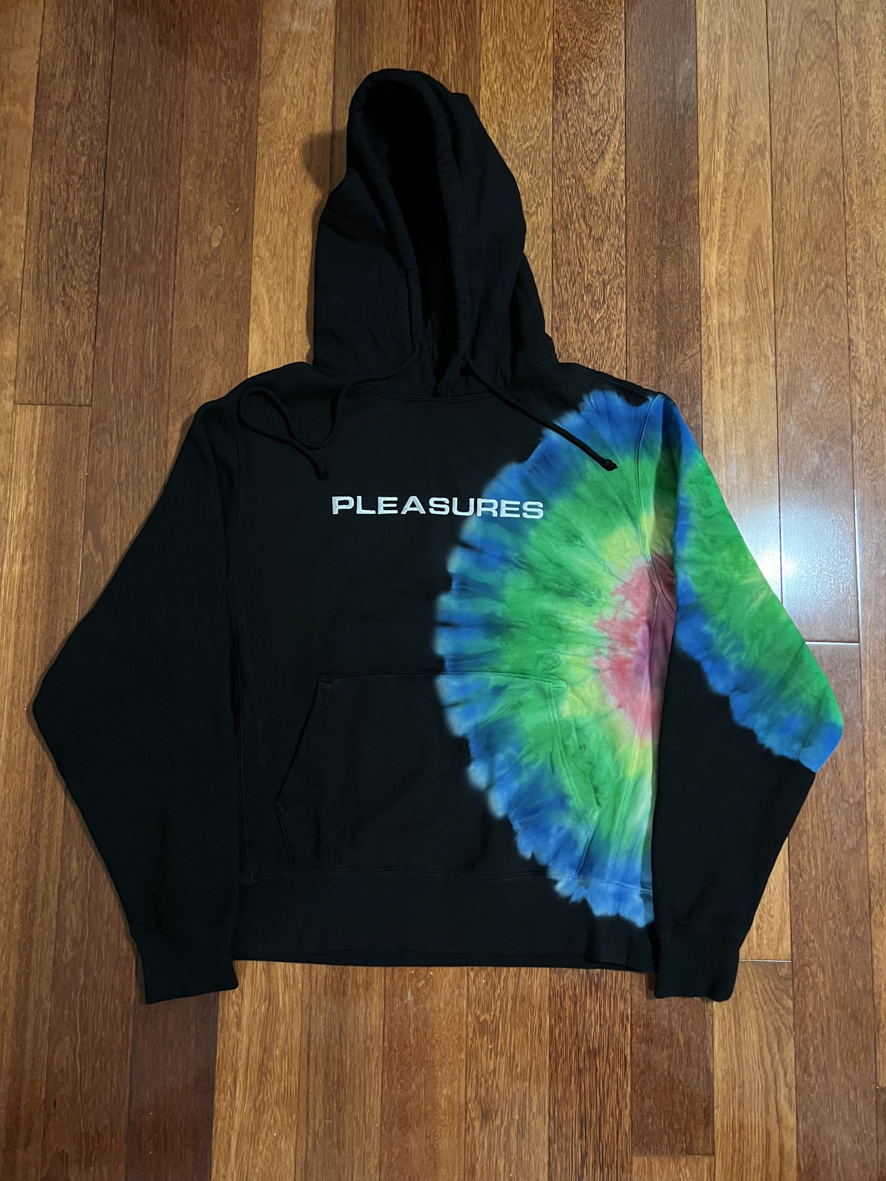 Pleasures 💚 Pleasures Eclipse Rainbow Tie Dye Hoodie Black Small NEW Size US S / EU 44-46 / 1 - 3 Thumbnail