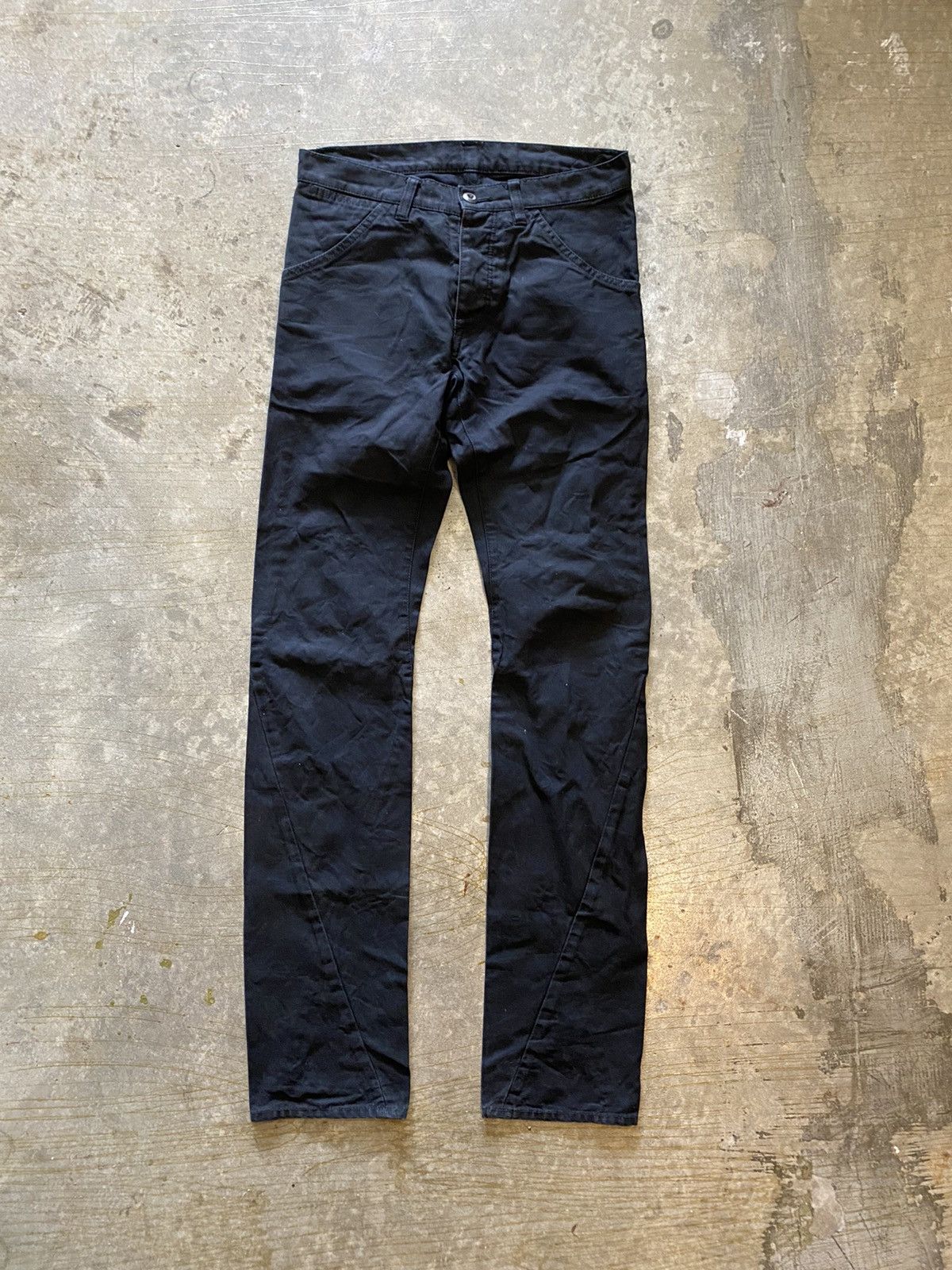 Attachment × Kazuyuki Kumagai Attachment Black twist cut pants Size US 29 - 2 Thumbnail