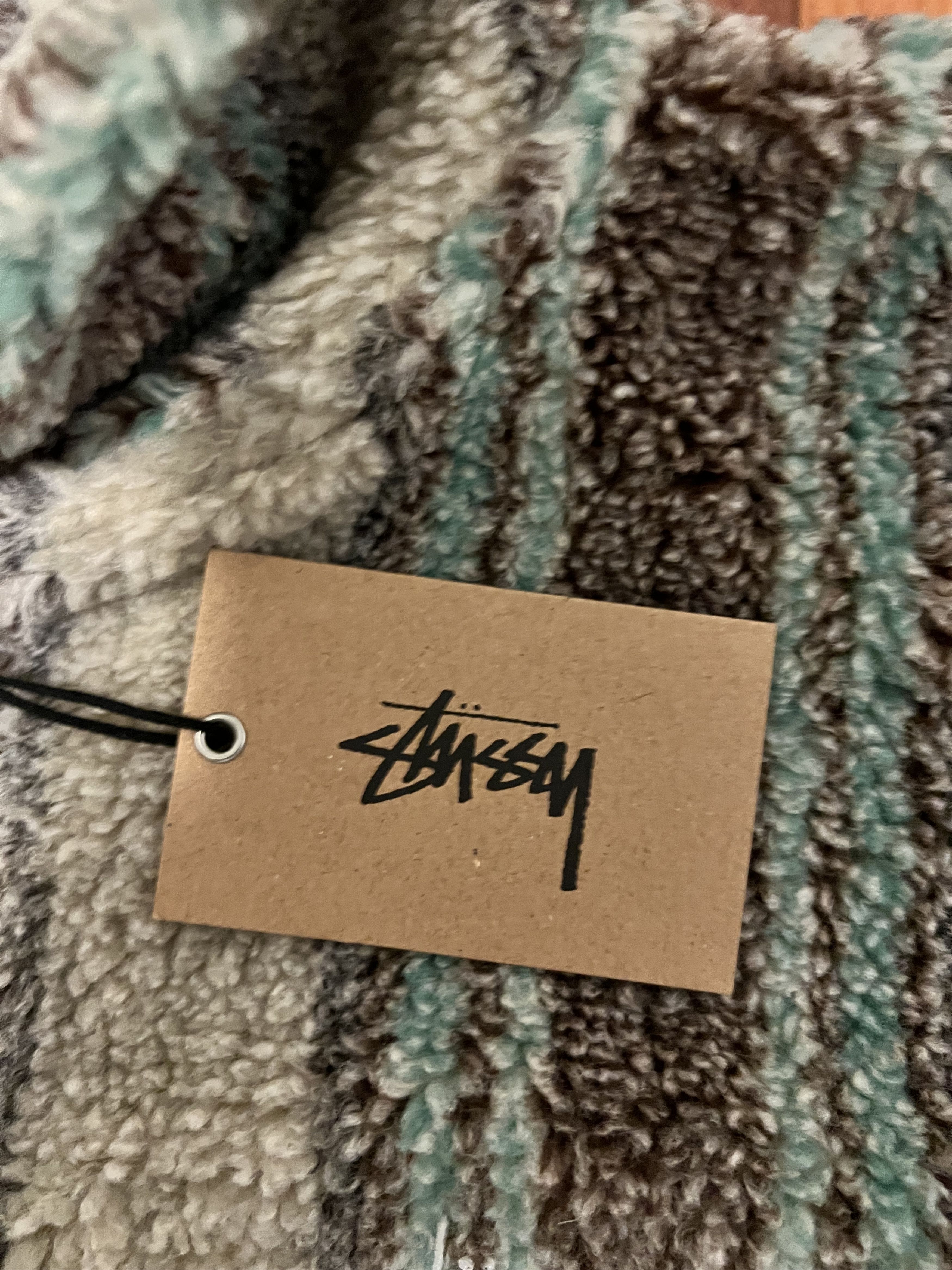 Stussy 💚 SS21 Stussy Sherpa Fleece Hoodie Medium NEW Size US M / EU 48-50 / 2 - 4 Thumbnail