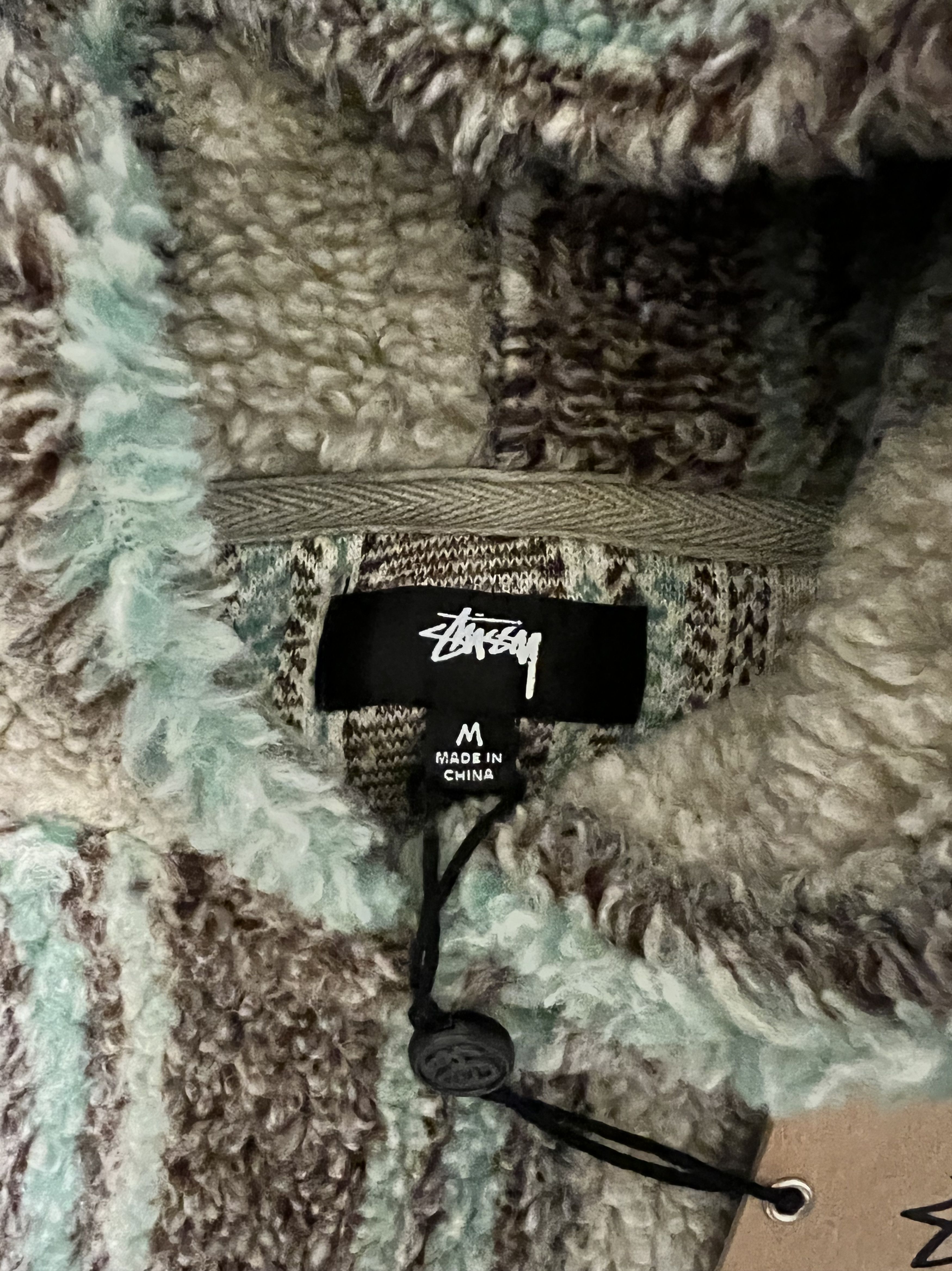 Stussy 💚 SS21 Stussy Sherpa Fleece Hoodie Medium NEW Size US M / EU 48-50 / 2 - 3 Thumbnail