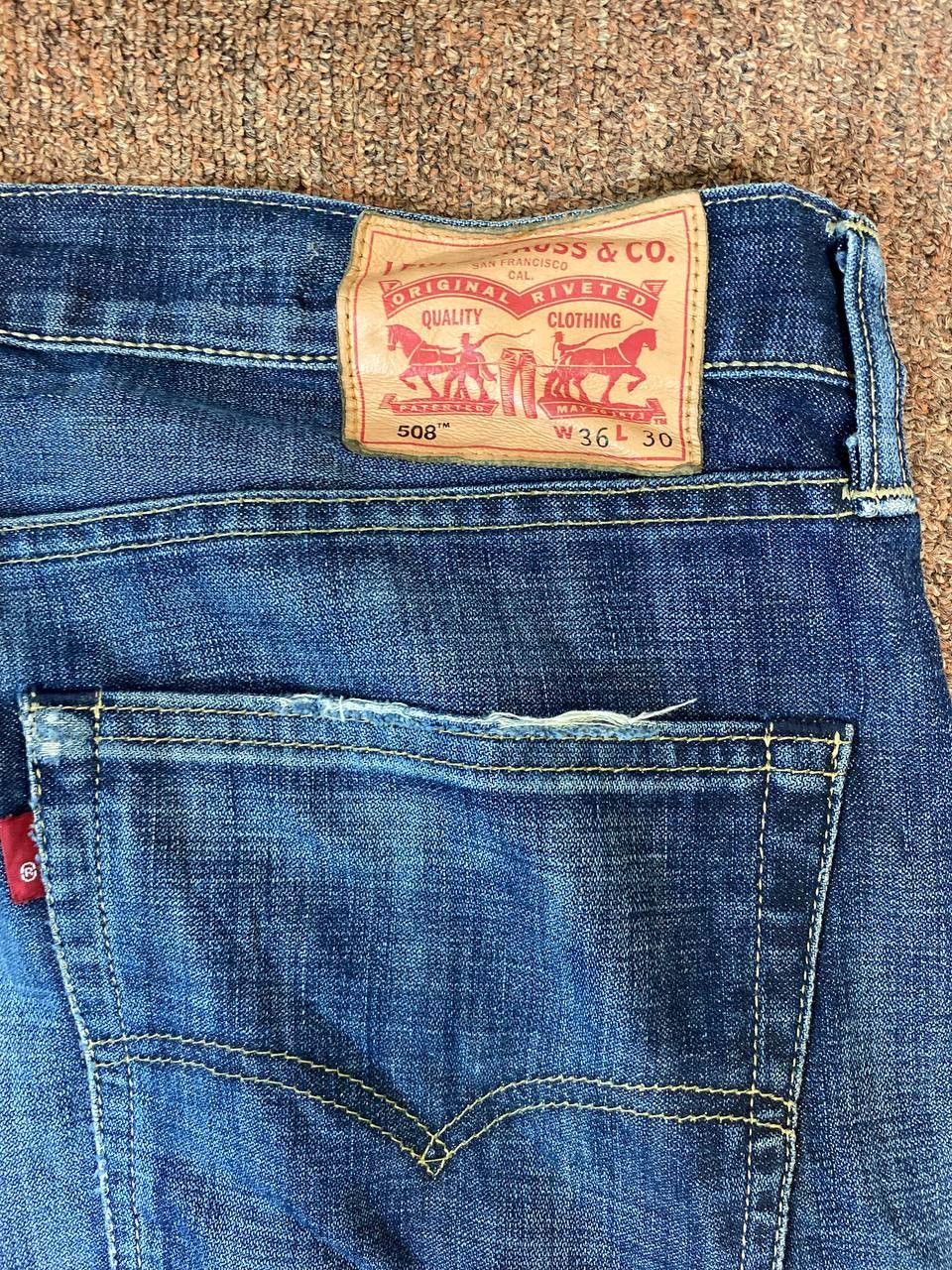 Levi's levis 508 regular tapered distressed denim Size US 39 - 5 Thumbnail