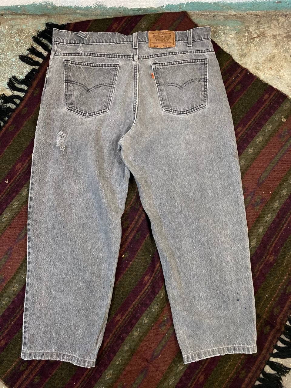 image of Distressed Denim x Levis Vintage Levis 550 Orange Tab Black Denim Distressed, Men's (Size 38)