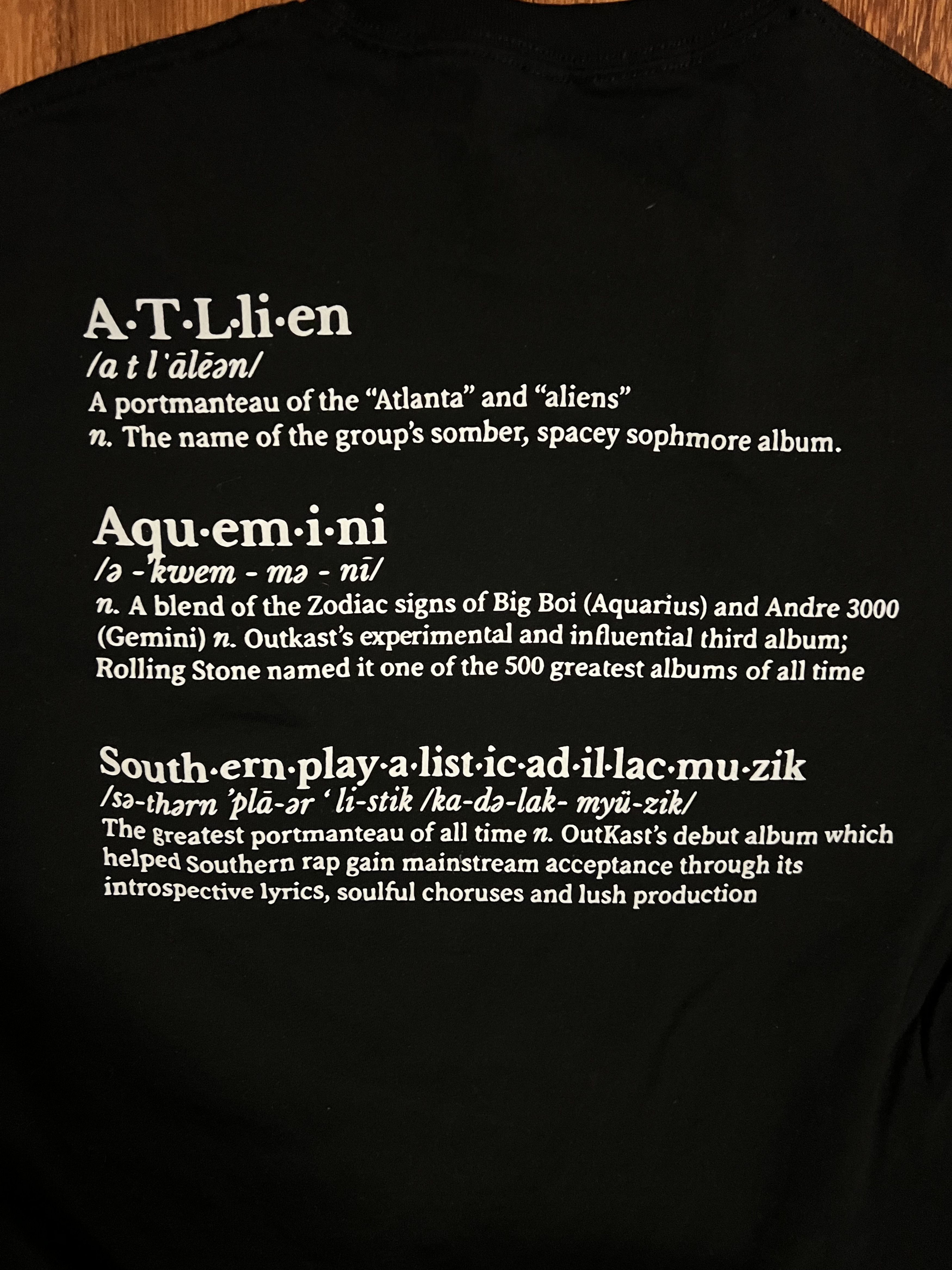 Outkast × Pleasures 💚 Pleasures x Outkast Vocabulary T-Shirt Black Large NEW Size US L / EU 52-54 / 3 - 6 Thumbnail
