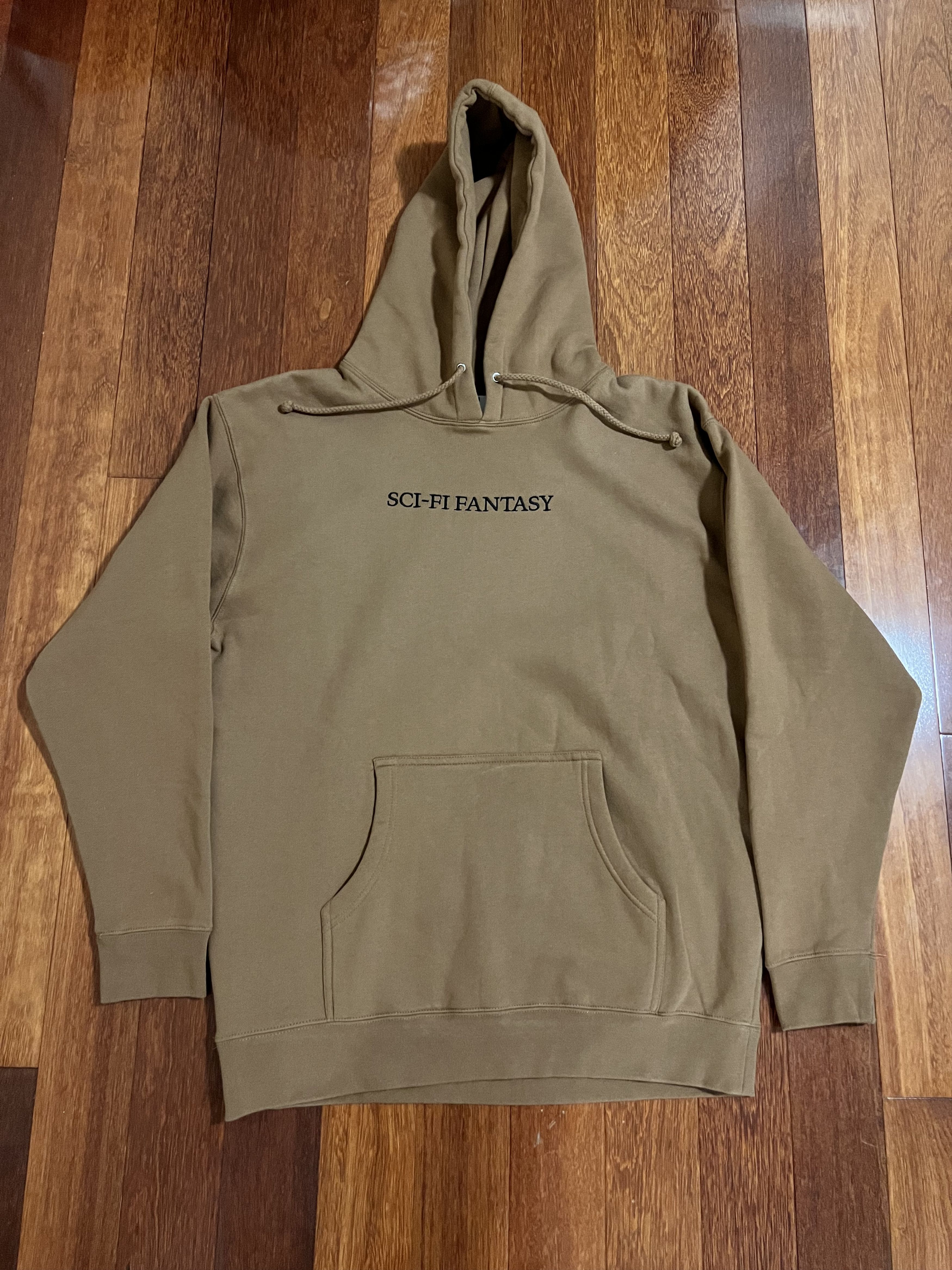 Sci-Fi Fantasy 💚 Sci-Fi Fantasy Embroidered Logo Hoodie Brown Medium NEW Size US M / EU 48-50 / 2 - 3 Thumbnail