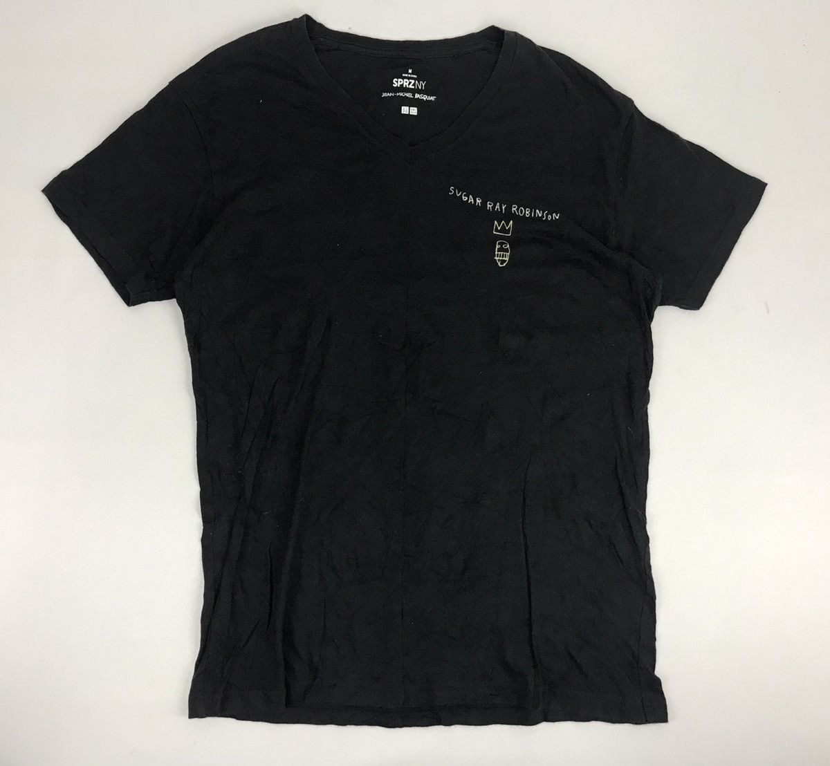 Designer Jean Michel Basquiat Sugar Ray Robinson Art Tee V Neck Size US M / EU 48-50 / 2 - 1 Thumbnail