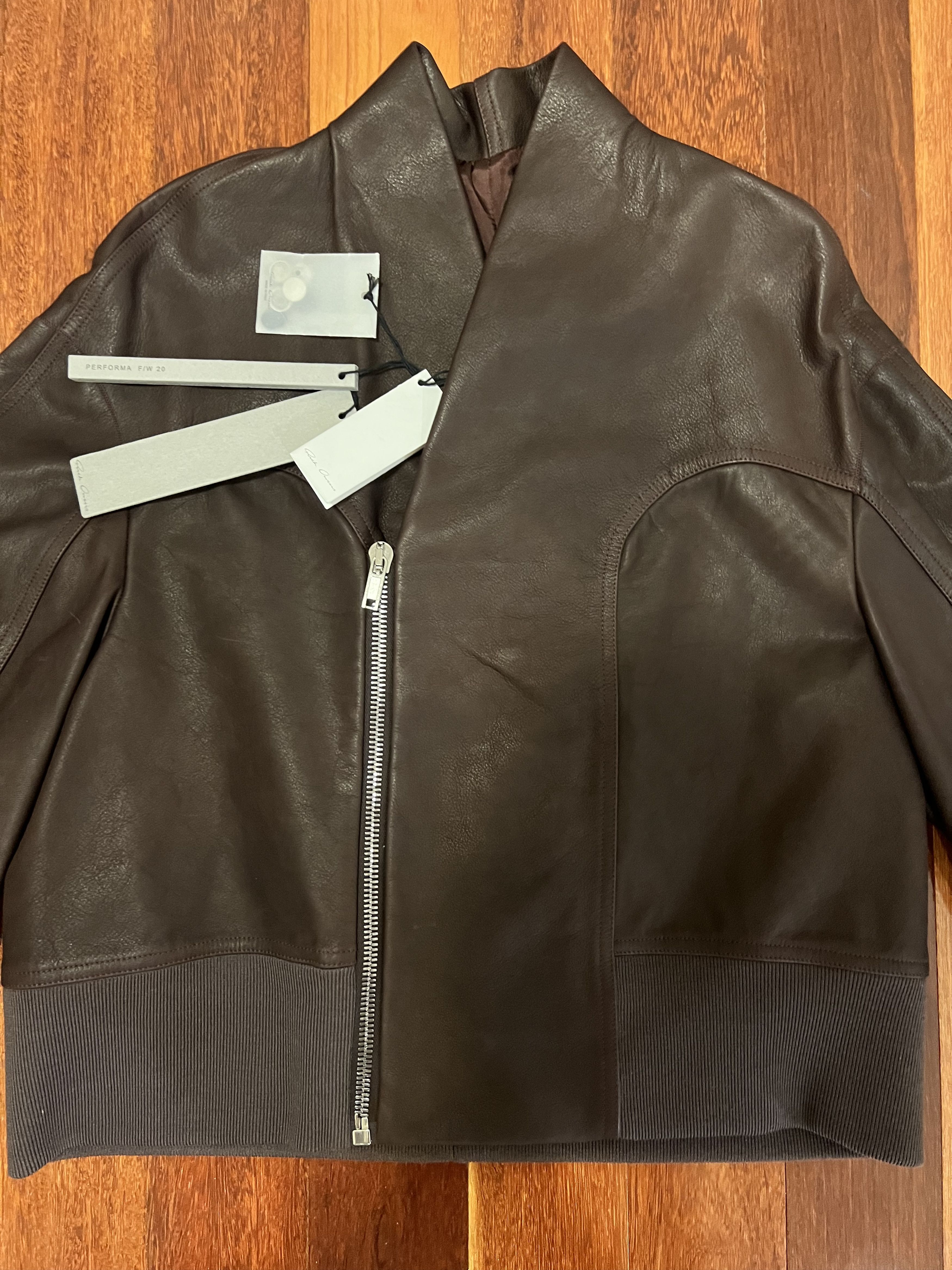 Rick Owens 💚 Rick Owens FW20 Performa Tec Leather Bomber Jacket Size XS / US 0-2 / IT 36-38 - 7 Thumbnail