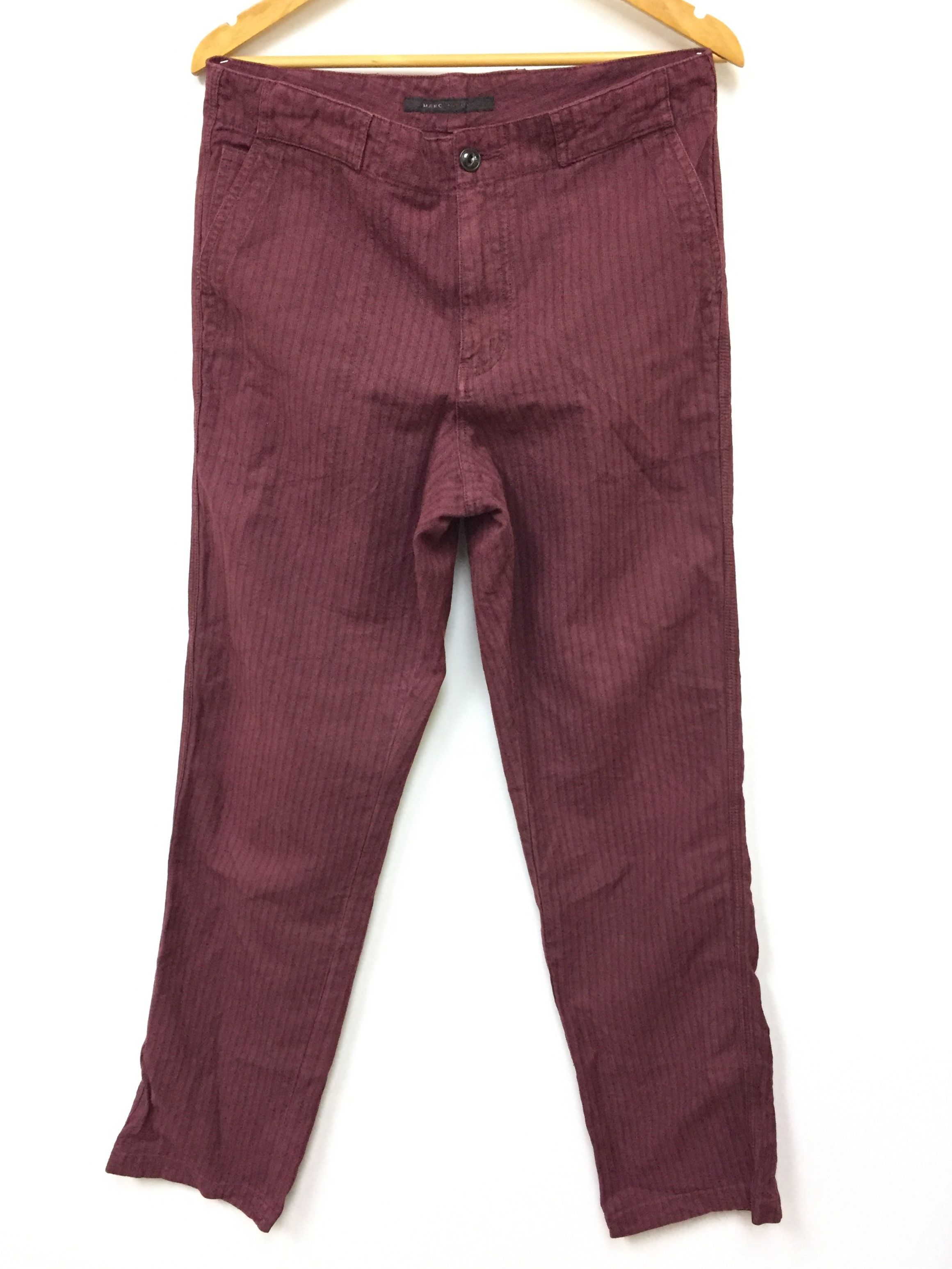 Marc Jacobs × Vintage MARC JACOBS herringbone hickory maroon pant Size US 33 - 2 Thumbnail