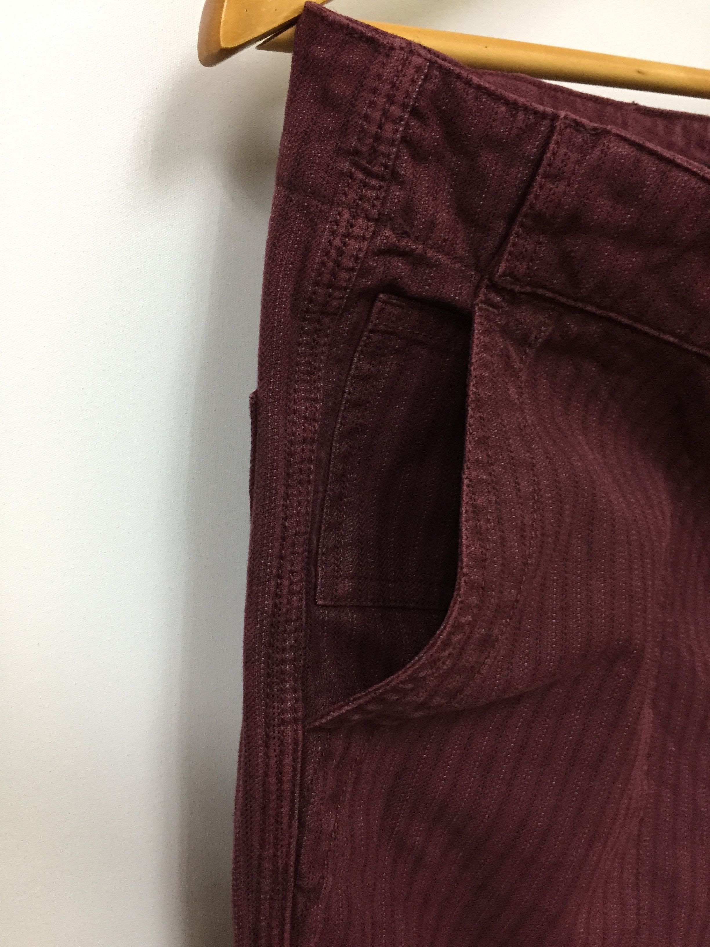 Marc Jacobs × Vintage MARC JACOBS herringbone hickory maroon pant Size US 33 - 7 Thumbnail