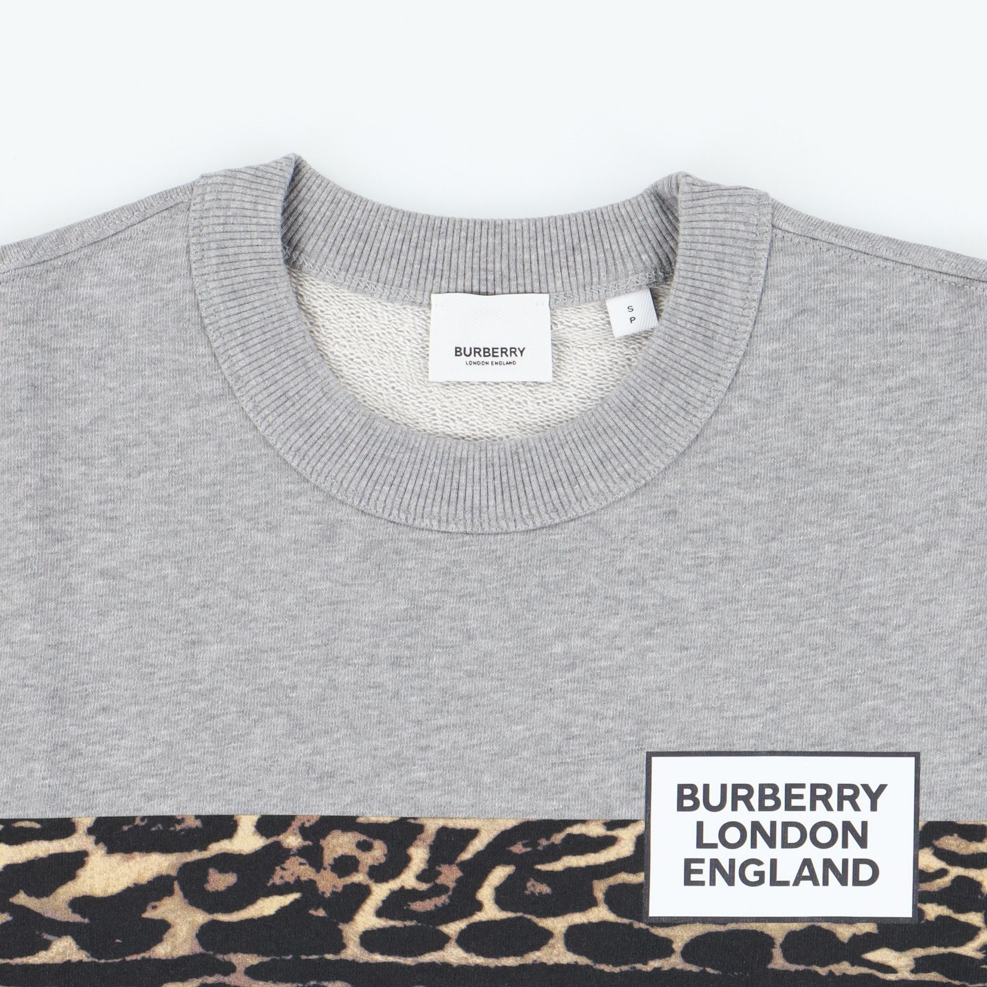 Burberry Grey Leopard Stripe Logo Sweatshirt Size US S / EU 44-46 / 1 - 5 Thumbnail
