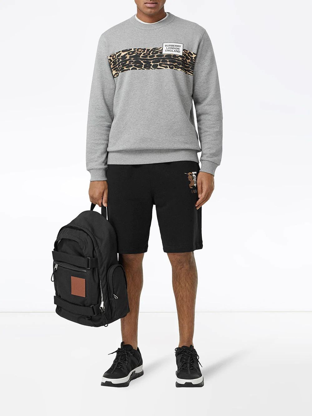 Burberry Grey Leopard Stripe Logo Sweatshirt Size US S / EU 44-46 / 1 - 3 Thumbnail