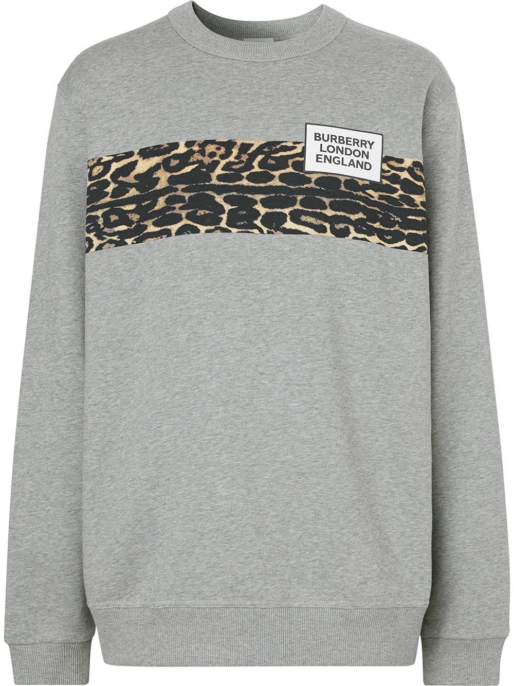 Burberry Grey Leopard Stripe Logo Sweatshirt Size US S / EU 44-46 / 1 - 2 Thumbnail