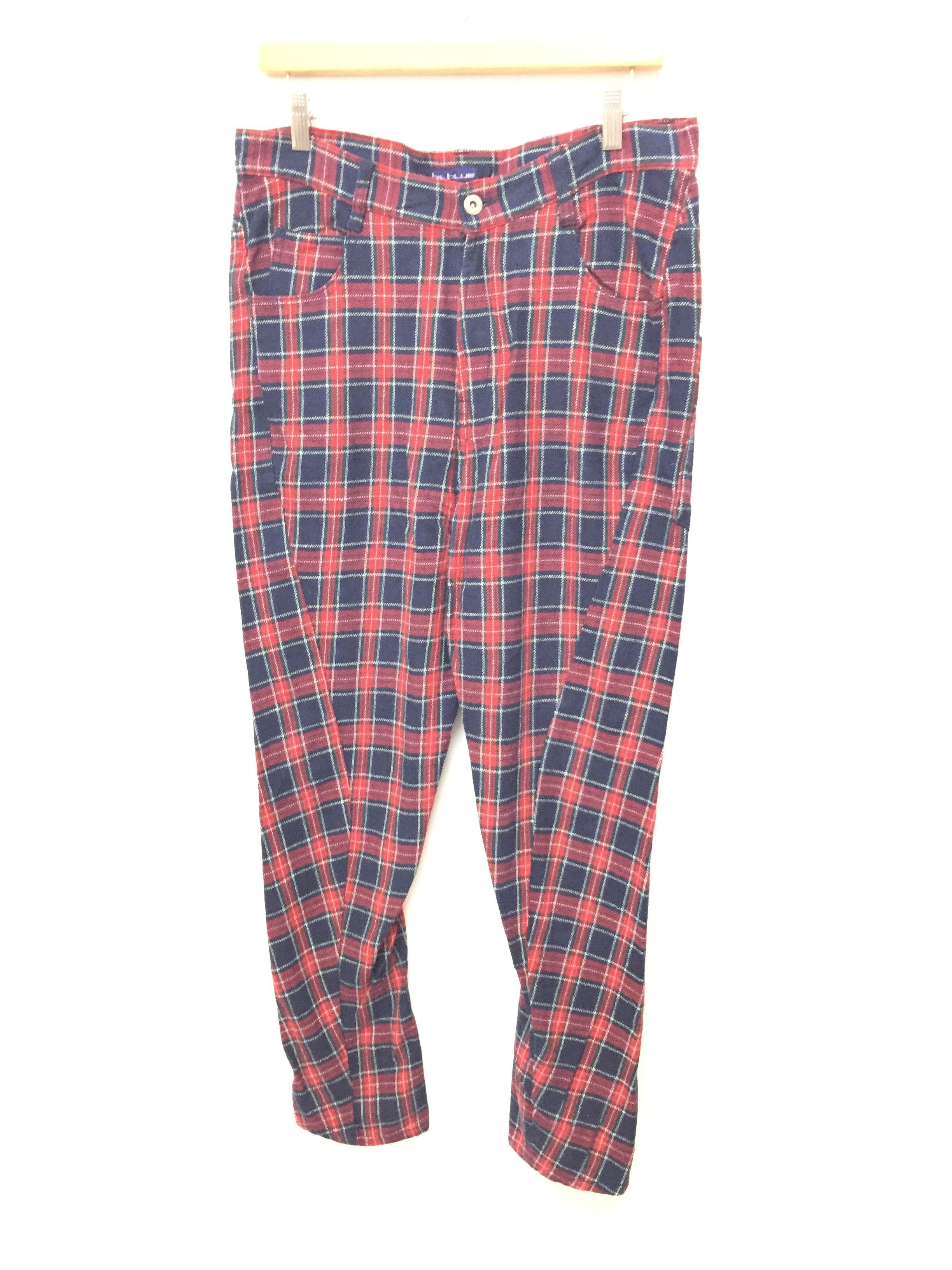 20471120 × Japanese Brand BIT BLUE Japanese Brand Asymmetrical TARTAN pants Size US 31 - 1 Thumbnail