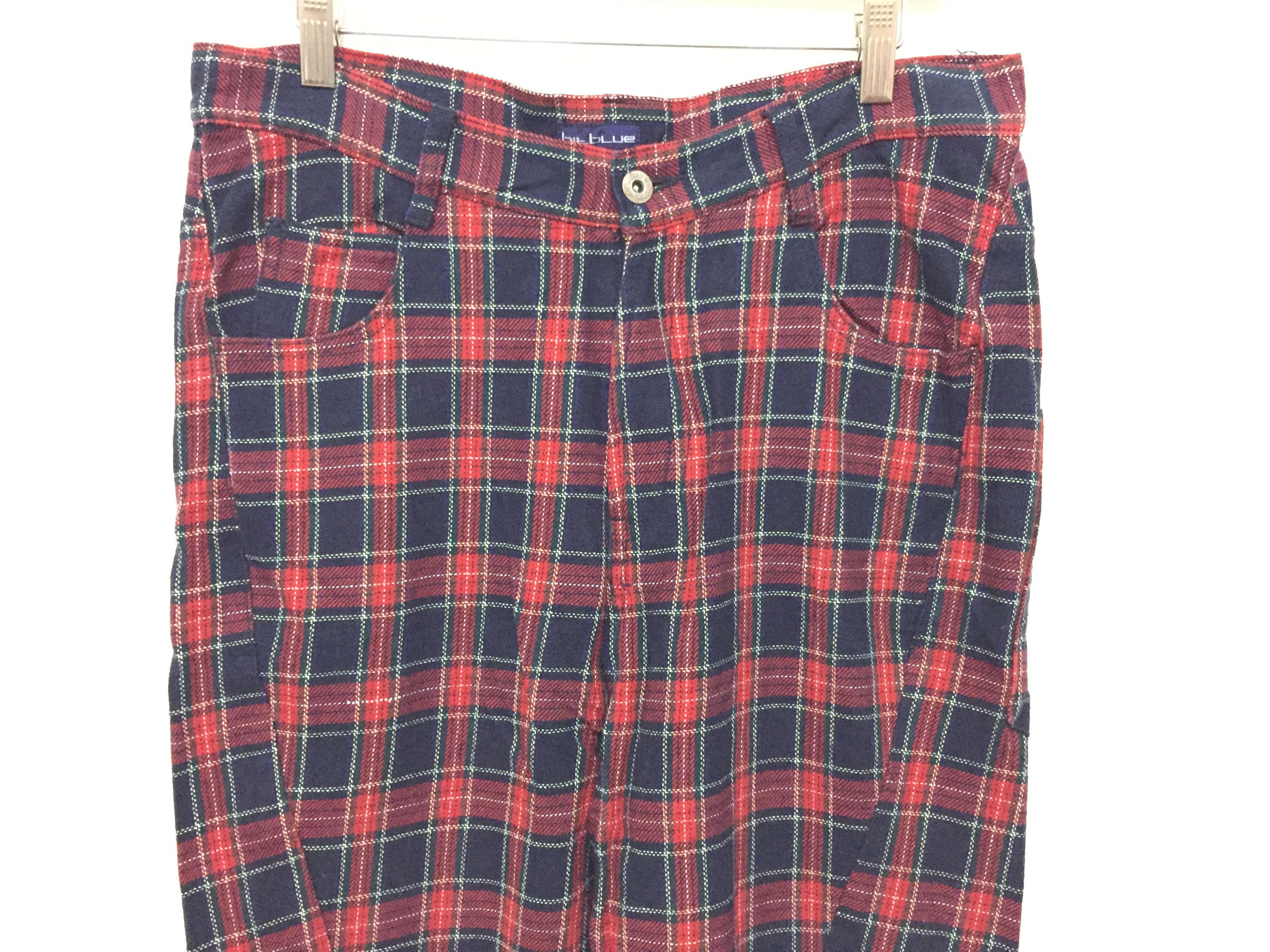 20471120 × Japanese Brand BIT BLUE Japanese Brand Asymmetrical TARTAN pants Size US 31 - 3 Thumbnail
