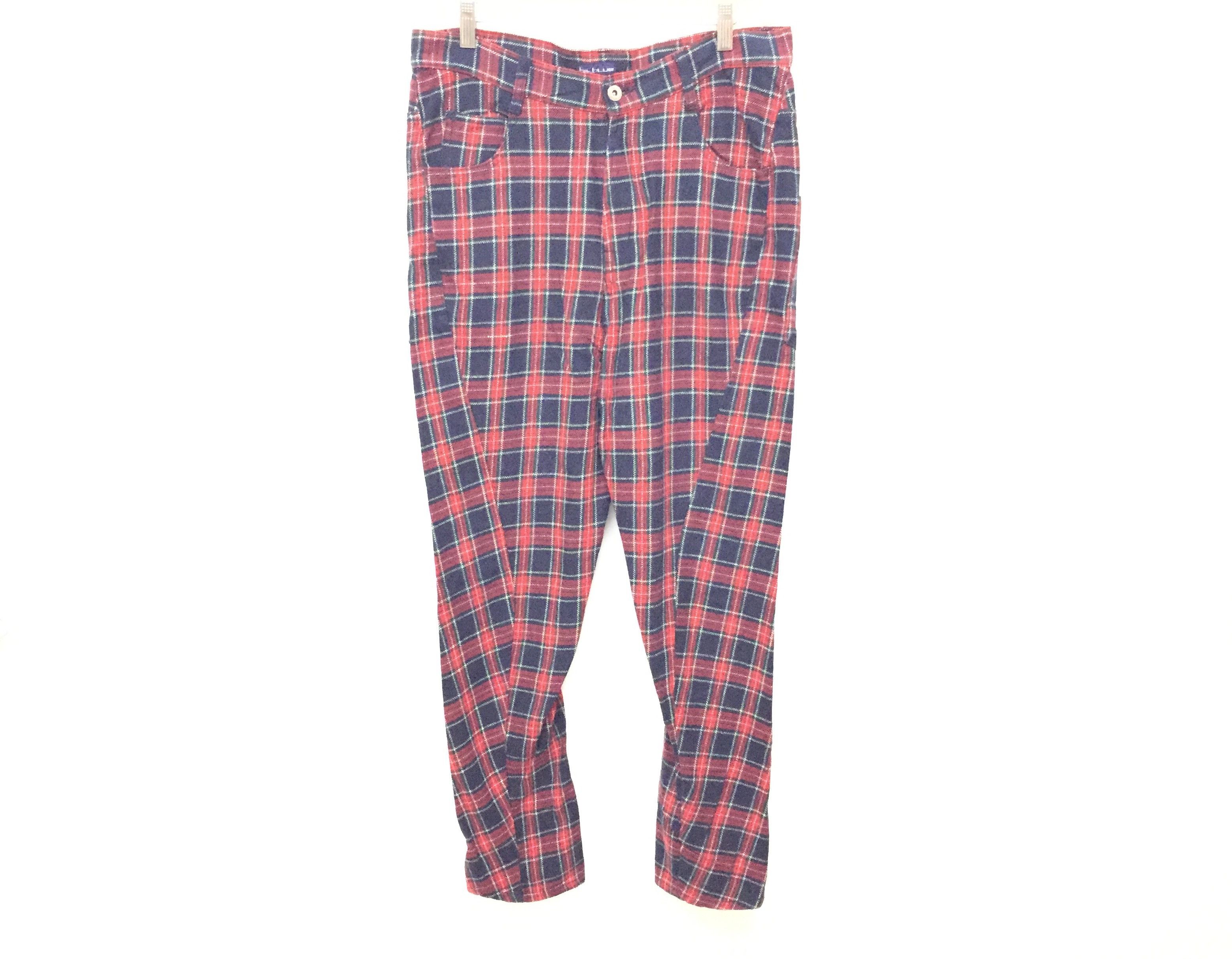 20471120 × Japanese Brand BIT BLUE Japanese Brand Asymmetrical TARTAN pants Size US 31 - 2 Thumbnail