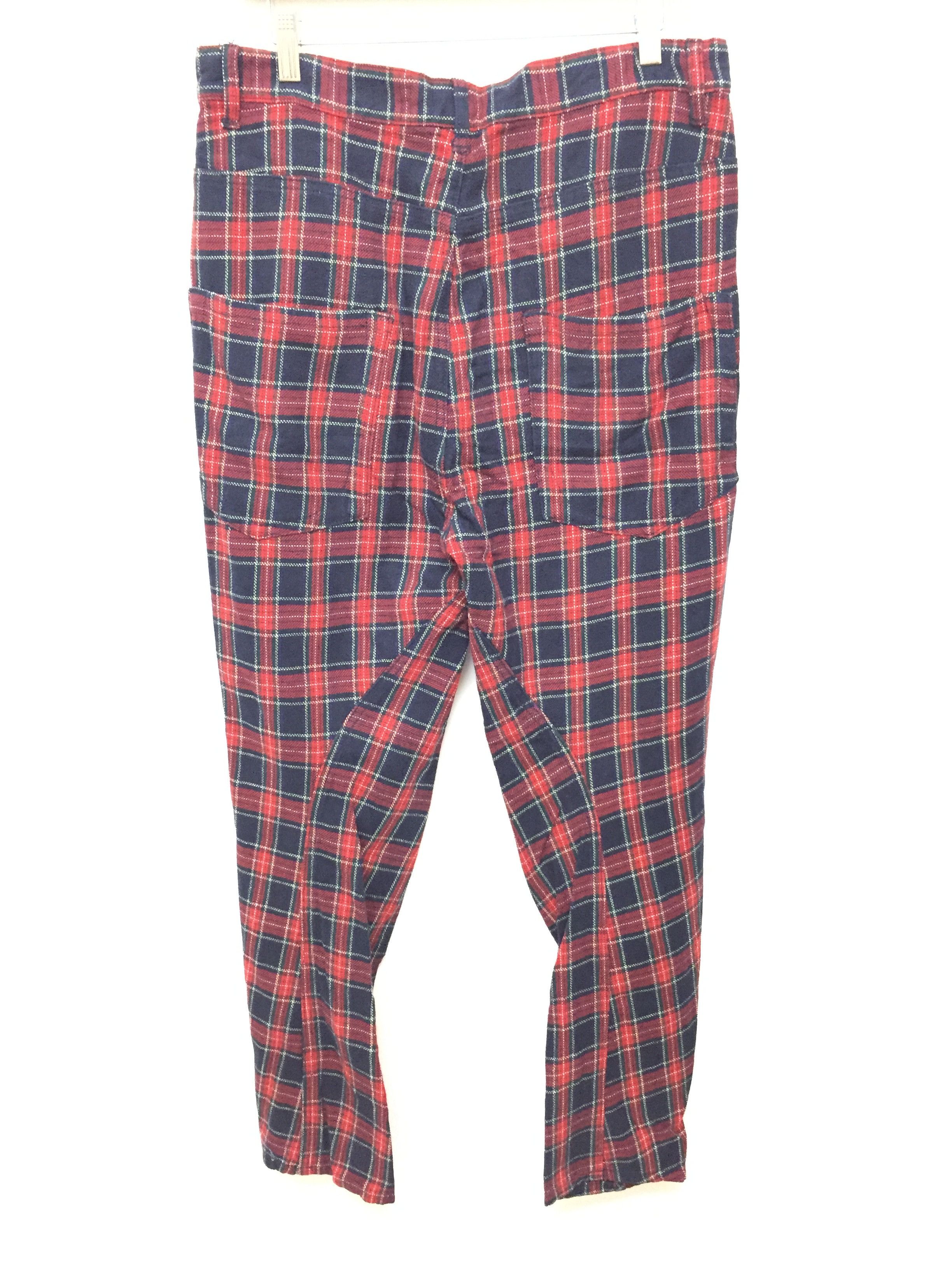 20471120 × Japanese Brand BIT BLUE Japanese Brand Asymmetrical TARTAN pants Size US 31 - 7 Thumbnail